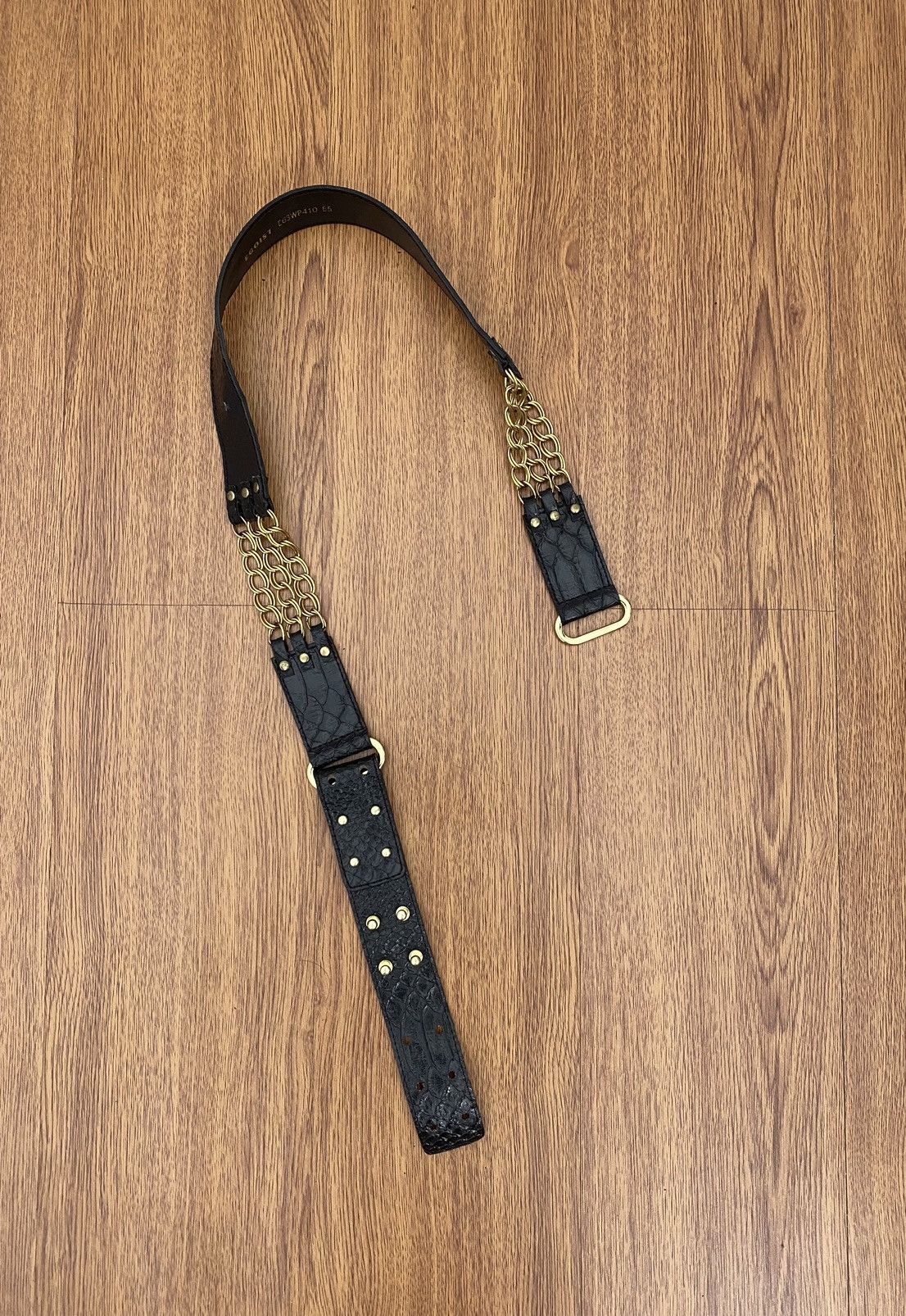If Six Was Nine × Japanese Brand × Le Grande Bleu (L.G.B.) EGOIST black snakeskin gold chain belt Size ONE SIZE - 1 Thumbnail