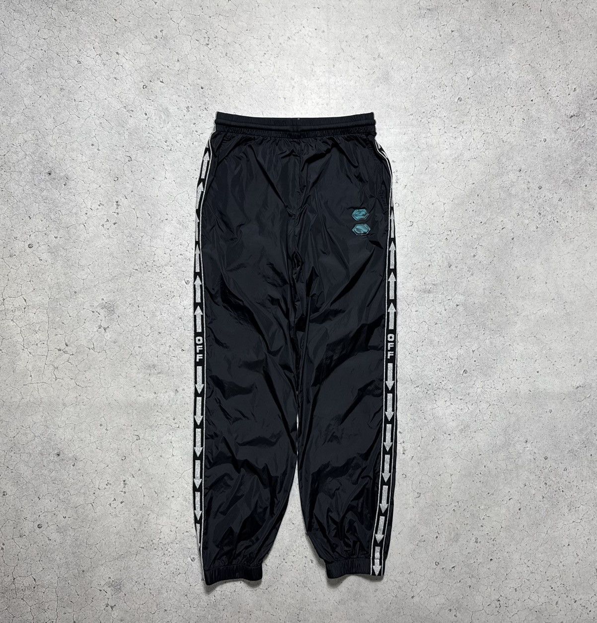 Off-White Off-White Luxury Nylon Black Track Pants Size M Size US 32 / EU 48 - 1 Thumbnail