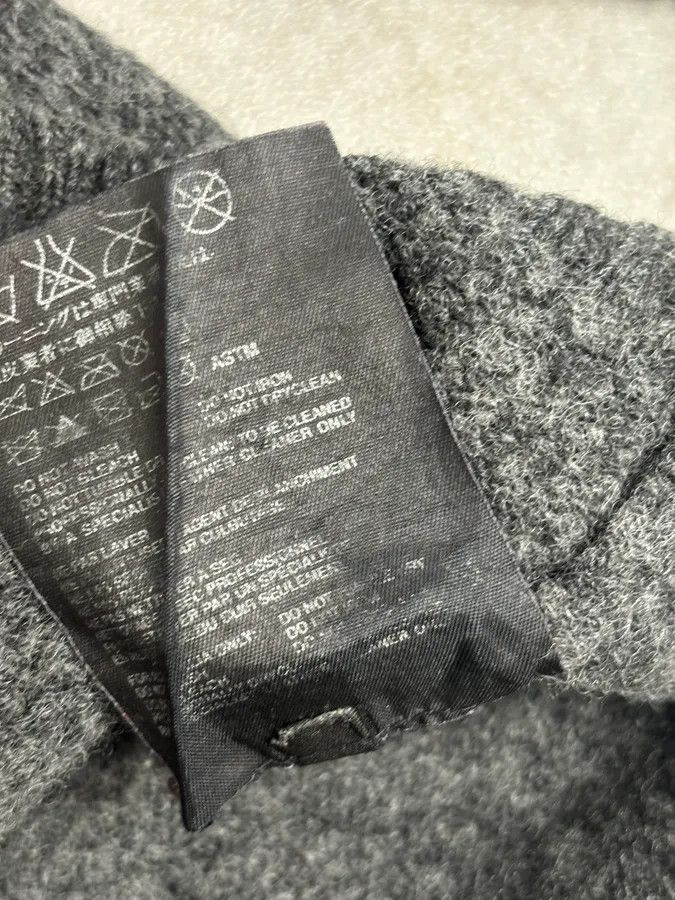 Prada 2000s Prada Grey Wool Leather Elbow Patch Sweater Size S / US 4 / IT 40 - 10 Thumbnail
