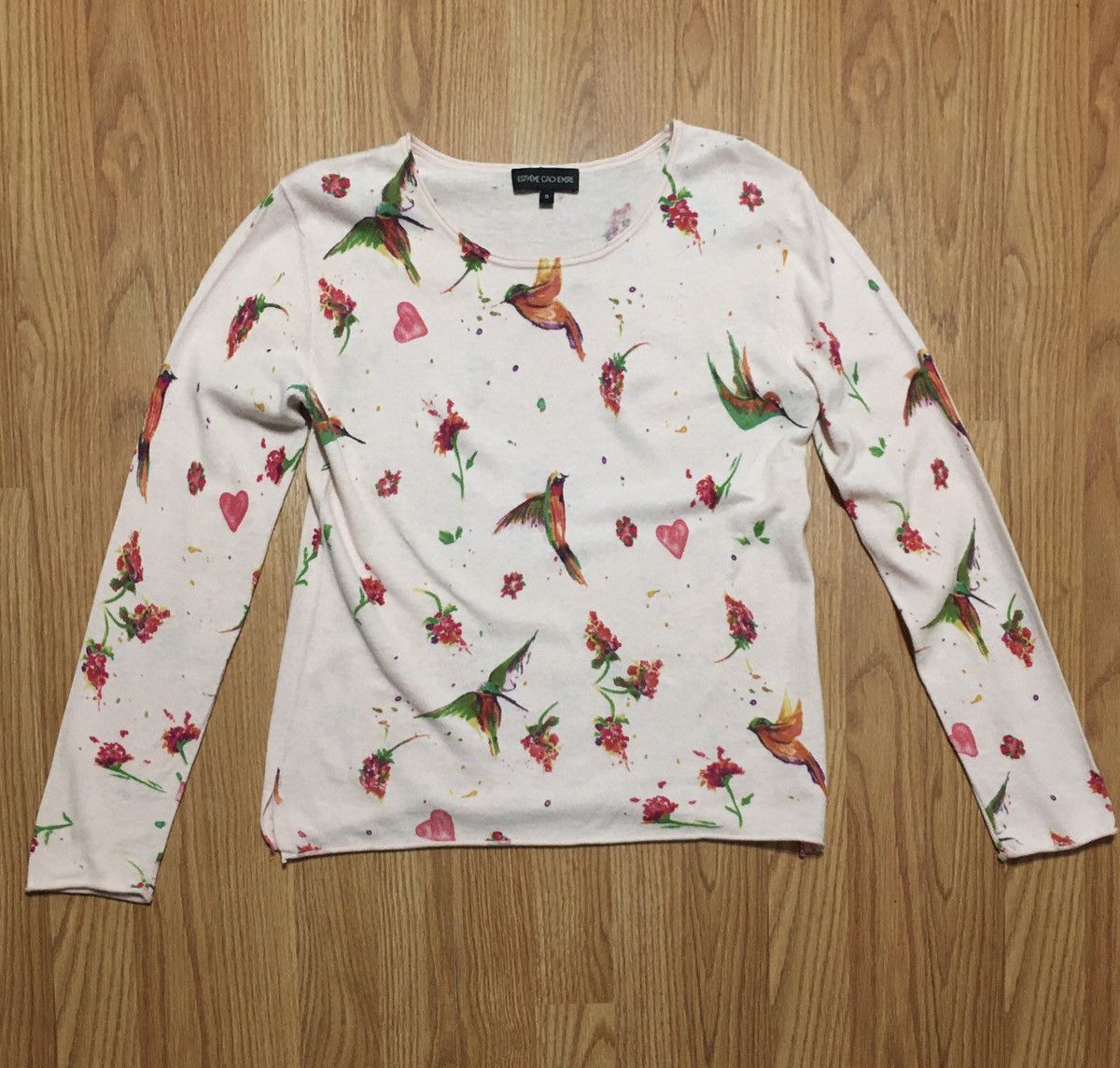 Designer ESTHEME Cashmere Pink Birds Print Sweater Size S Size S / US 4 / IT 40 - 5 Thumbnail
