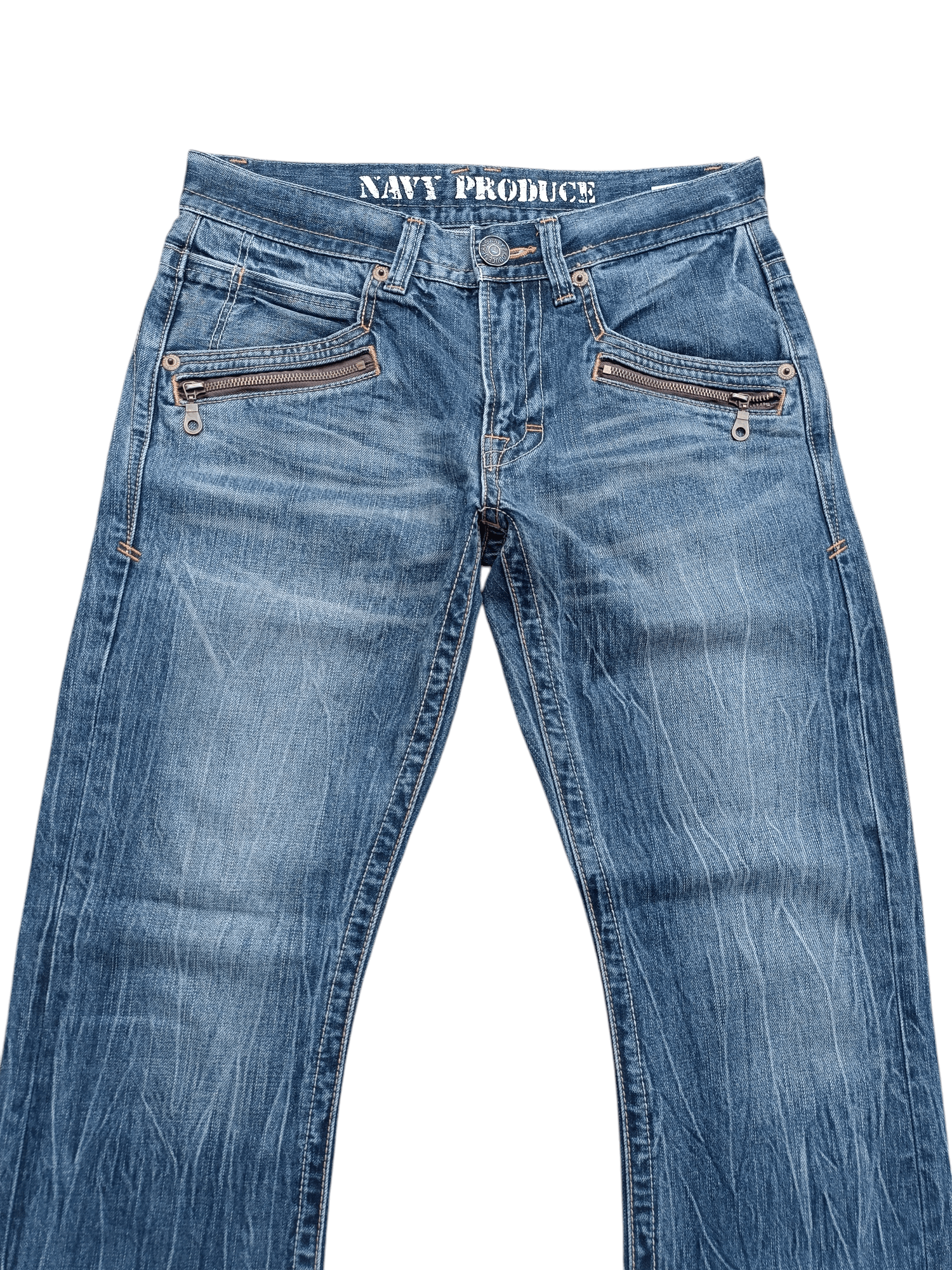 Japanese Brand Japanese Brand NavyProduce Whiskers Jeans Denim Size US 31 - 10 Thumbnail