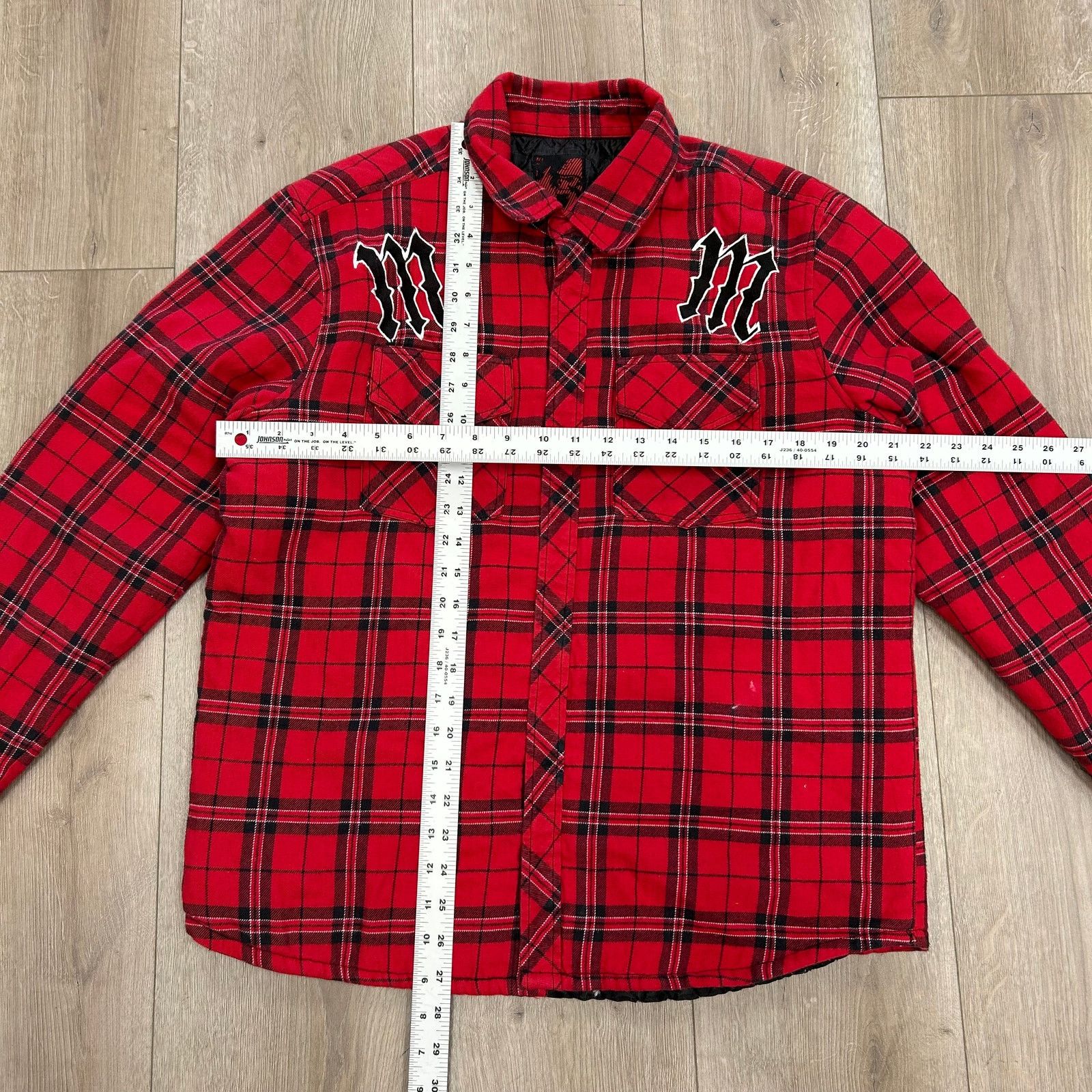 Metal Mulisha Metal Mulisha Red Flannel Jacket Button Up Size Medium M B21 Size US M / EU 48-50 / 2 - 4 Thumbnail