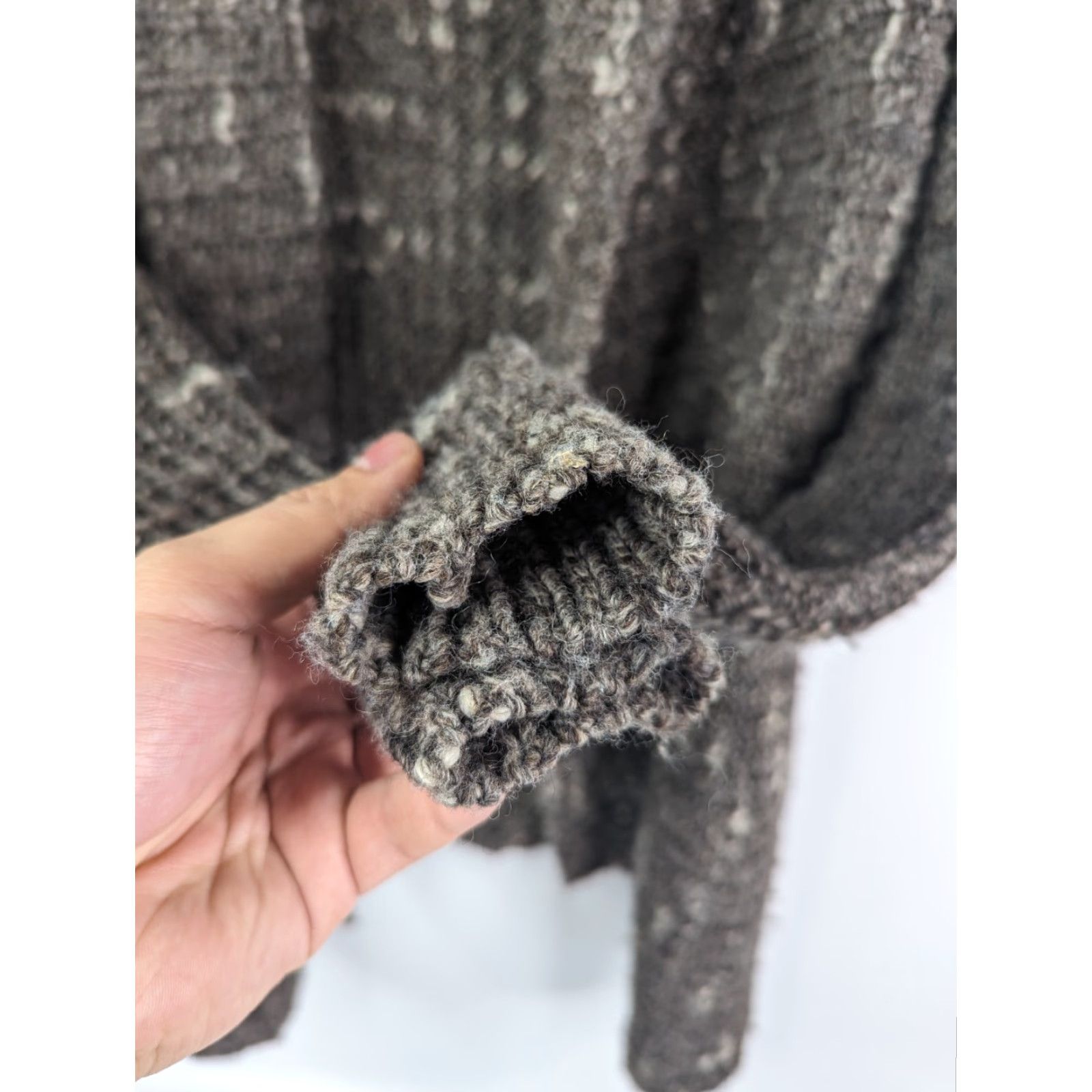 Express VINTAGE Express Open Front Brown Chunky Cardigan Sweater Womens XS Wool Acrylic Blend Size XS / US 0-2 / IT 36-38 - 3 Thumbnail