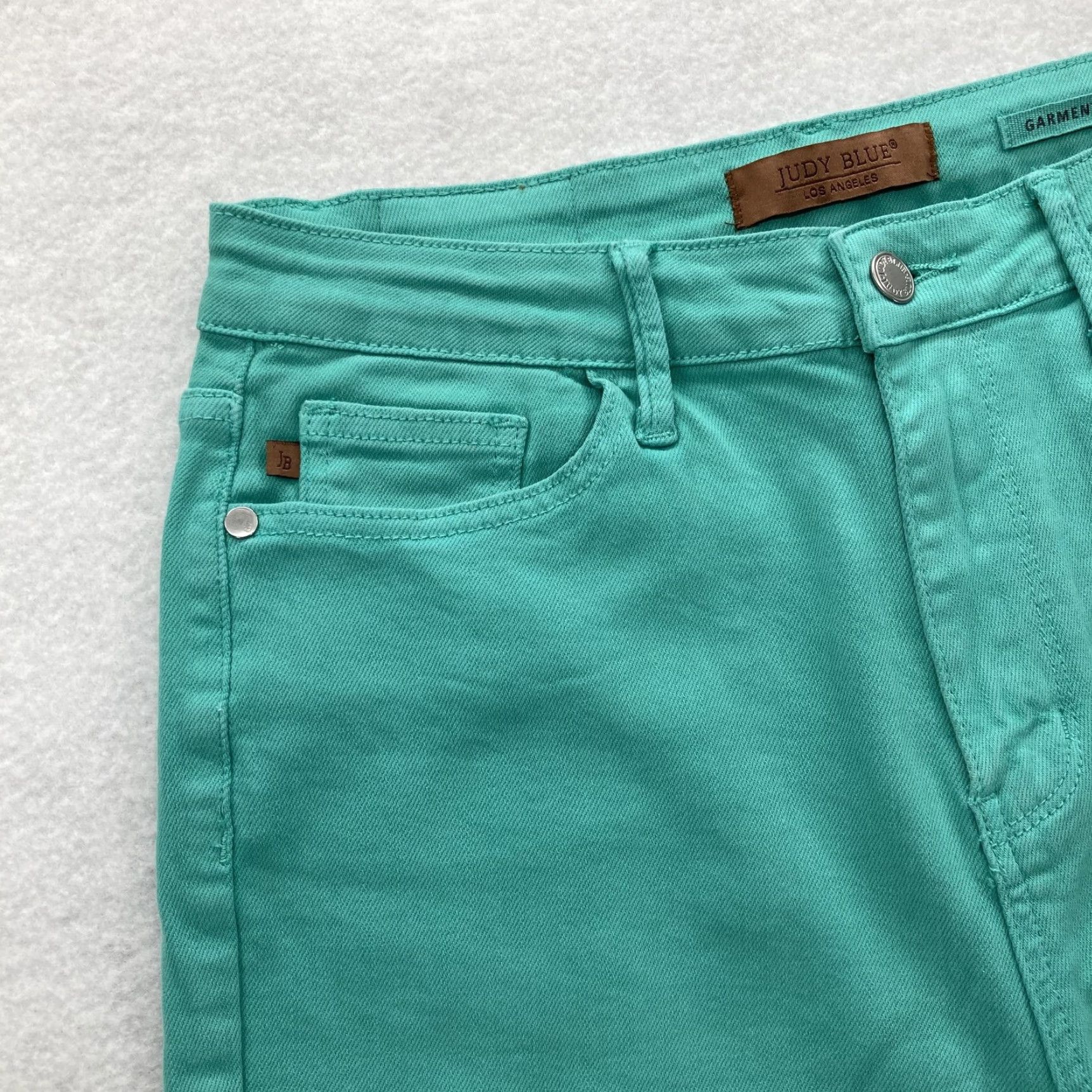 Vintage Judy Blue Jeans Womens 9/29 Green Garment Dyed Stretch Skinny Pants Preppy City Shirt? Size 29" - 3 Thumbnail