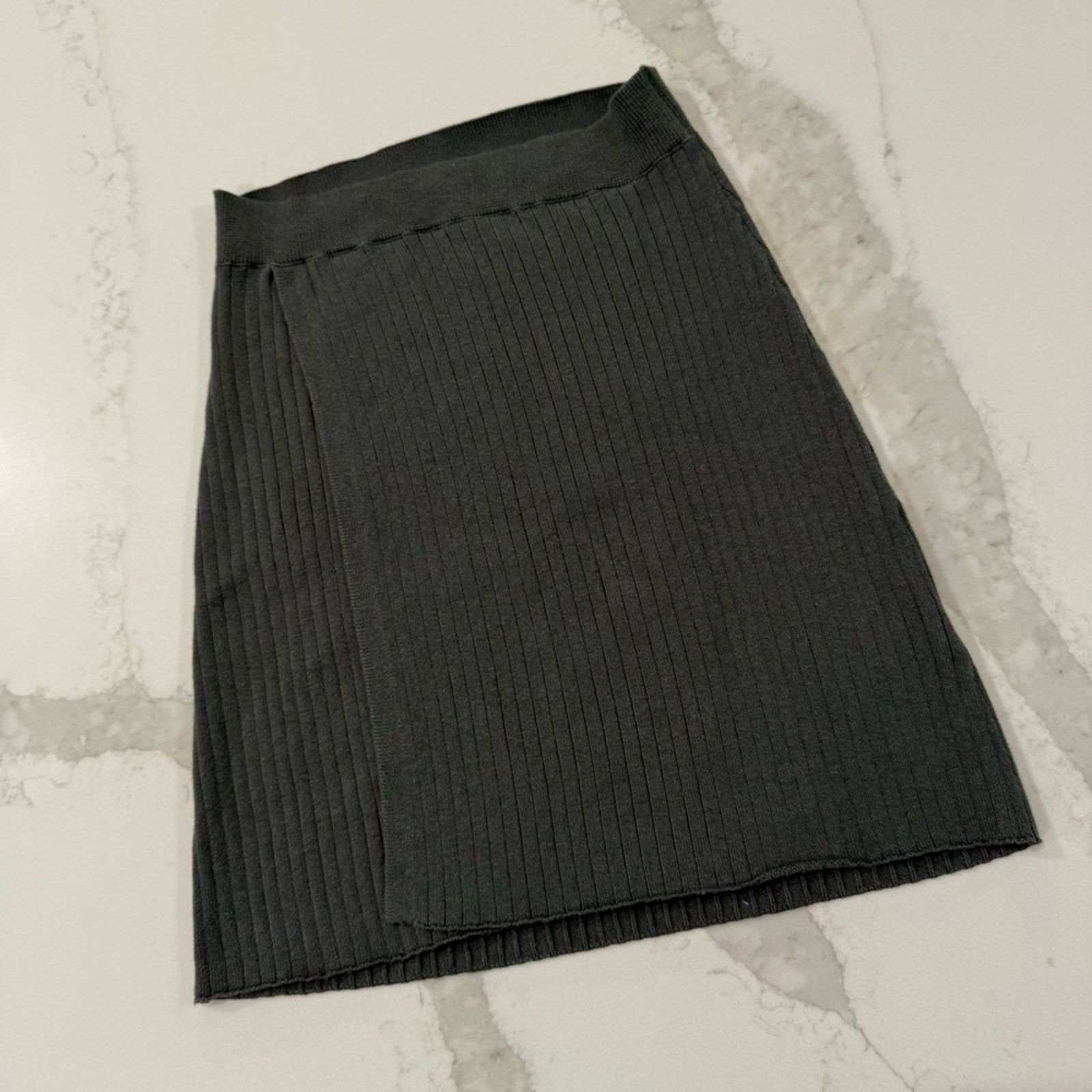 Free People Free People Mod Faux Wrap Knit Mini Skirt Women’s XS Thyme Size 26" / US 2 / IT 38 - 2 Thumbnail