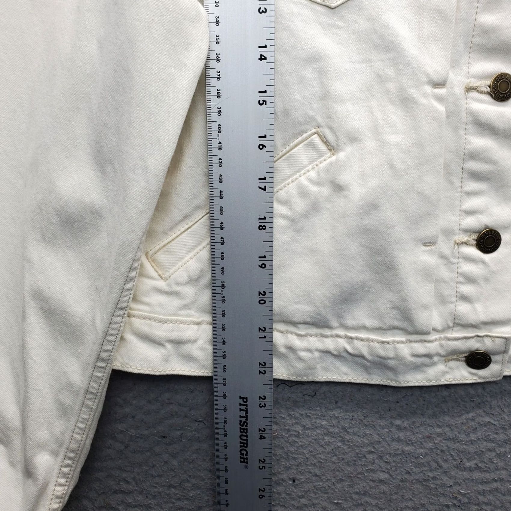 Old Navy Old Navy Trucker Jacket Womens XL Cream Chest Pocket Collar Button Front Jacket Size XL / US 12-14 / IT 48-50 - 3 Thumbnail