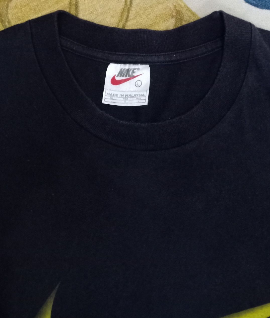 Nike × Vintage Vintage 90s Nike Yellow Big Swoosh T-shirt Size US XL / EU 56 / 4 - 7 Thumbnail