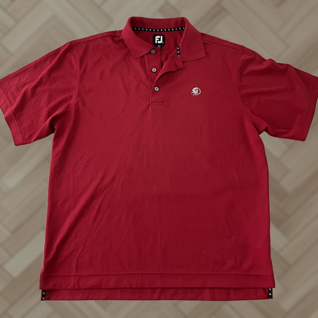 Footjoy FootJoy Short Sleeve Button Front Golf Polo Shirt Men's L Solid Red Size US L / EU 52-54 / 3 - 1 Thumbnail