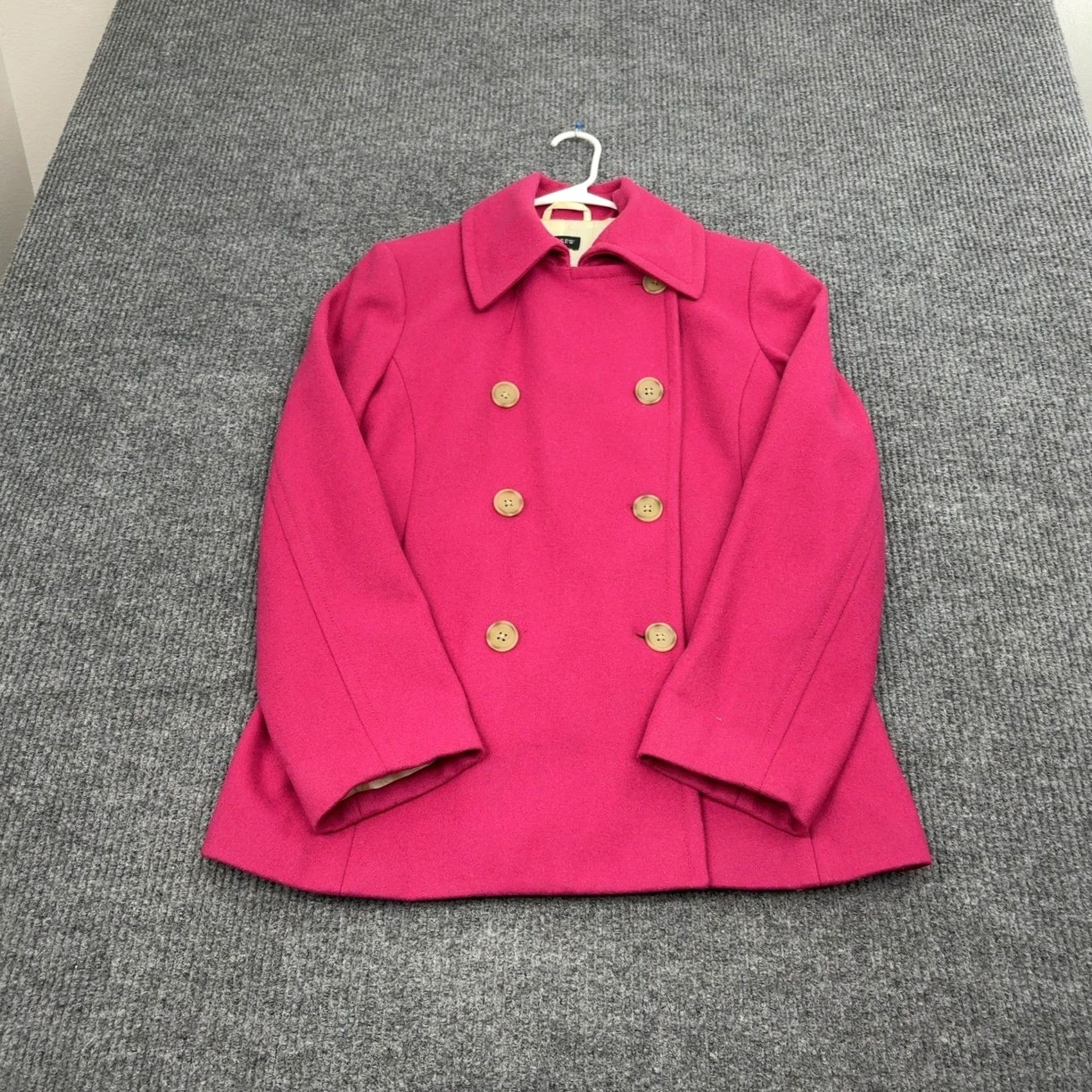 J.Crew VINTAGE J.CREW Pea Coat Womens M Pink Double Breasted Wool Blend Preppy Classic Coat Size M / US 6-8 / IT 42-44 - 3 Thumbnail