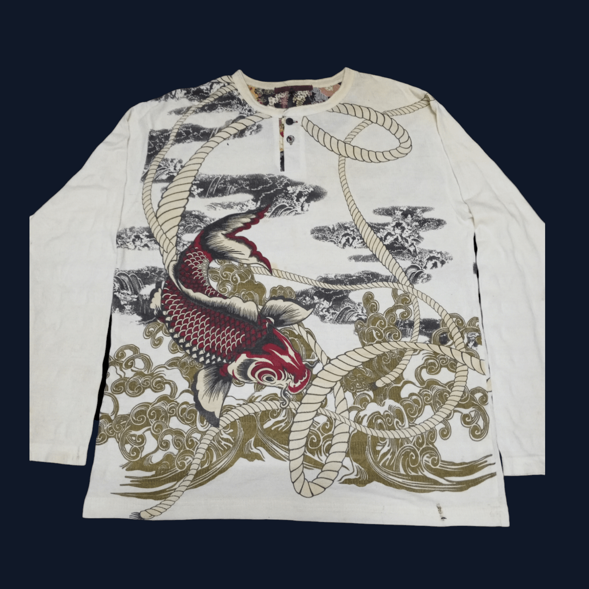 Japanese Brand SUKAJAN FISH KOII FULLPRINT NICE Size US XL / EU 56 / 4 - 1 Thumbnail