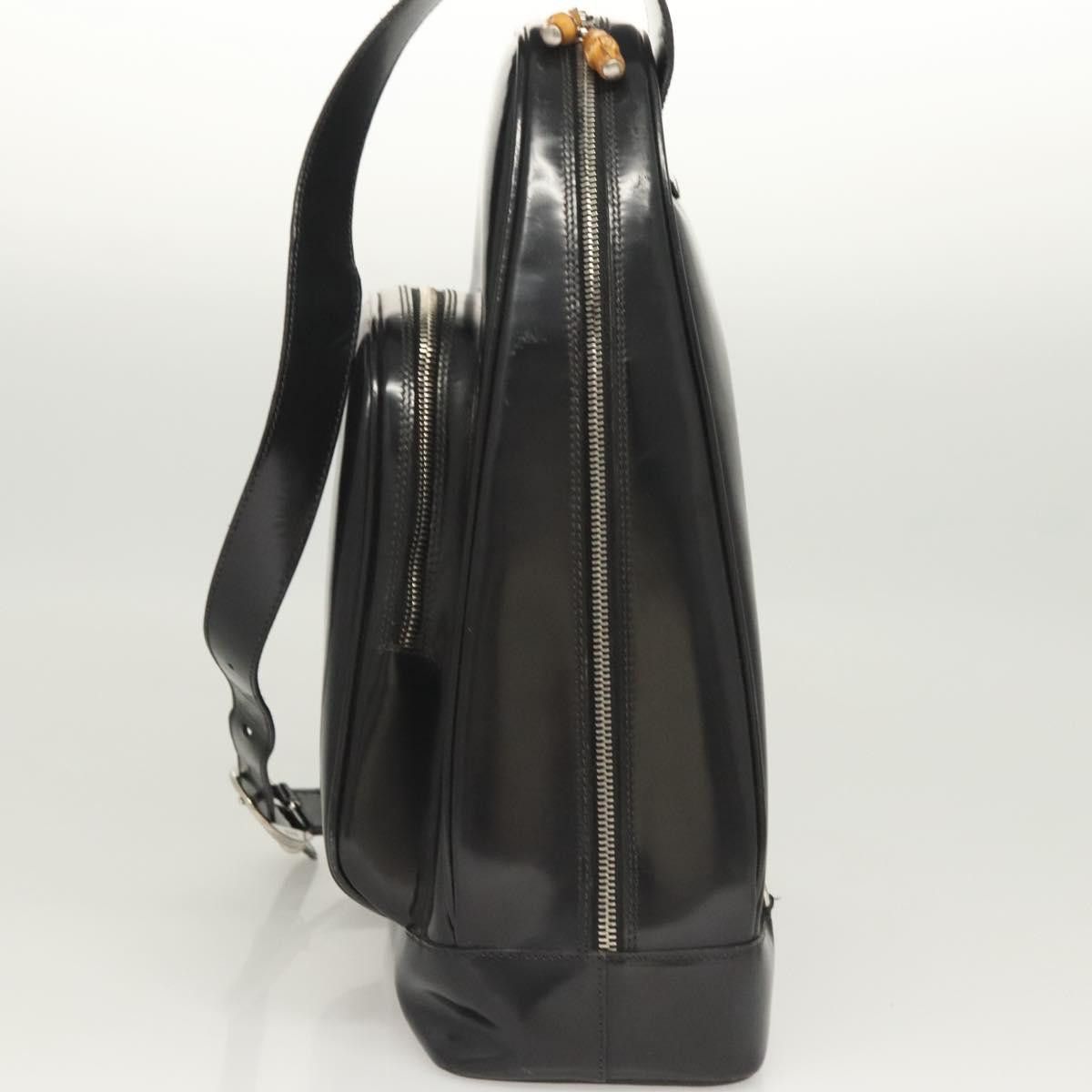 Gucci GUCCI Bamboo Shoulder Bag Enamel Black Silver 003 3444 003 Size ONE SIZE - 4 Thumbnail