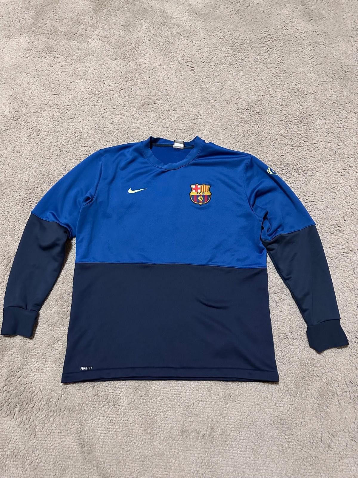Nike Nike Barcelona 2009/10 Football Soccer Sweat Top Sz L Size US L / EU 52-54 / 3 - 1 Thumbnail