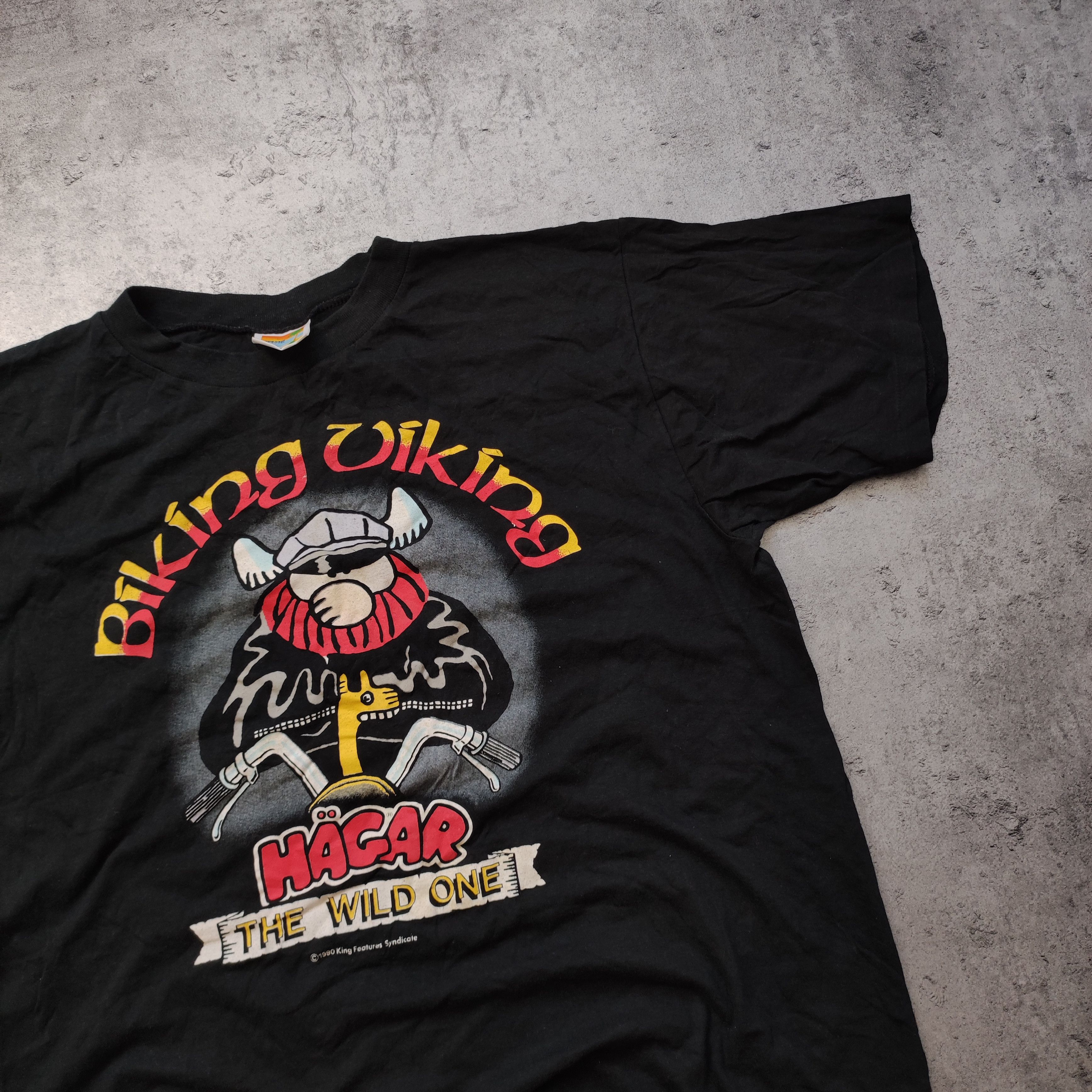 Vintage Vintage RARE 1990 Biking Viking Merch Promo Tee Size US L / EU 52-54 / 3 - 3 Thumbnail