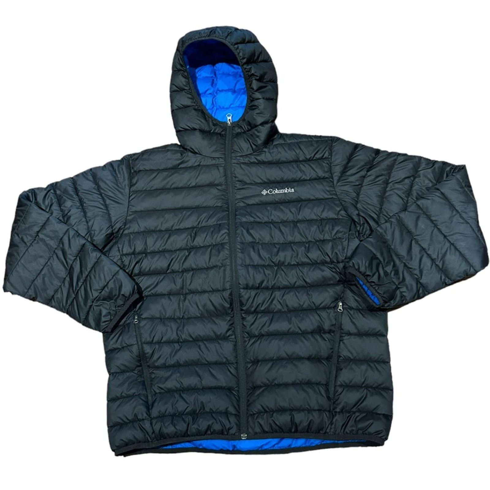Columbia Columbia Large Black Hooded Puffer JacketRoyal Blue Interior Size US L / EU 52-54 / 3 - 1 Thumbnail