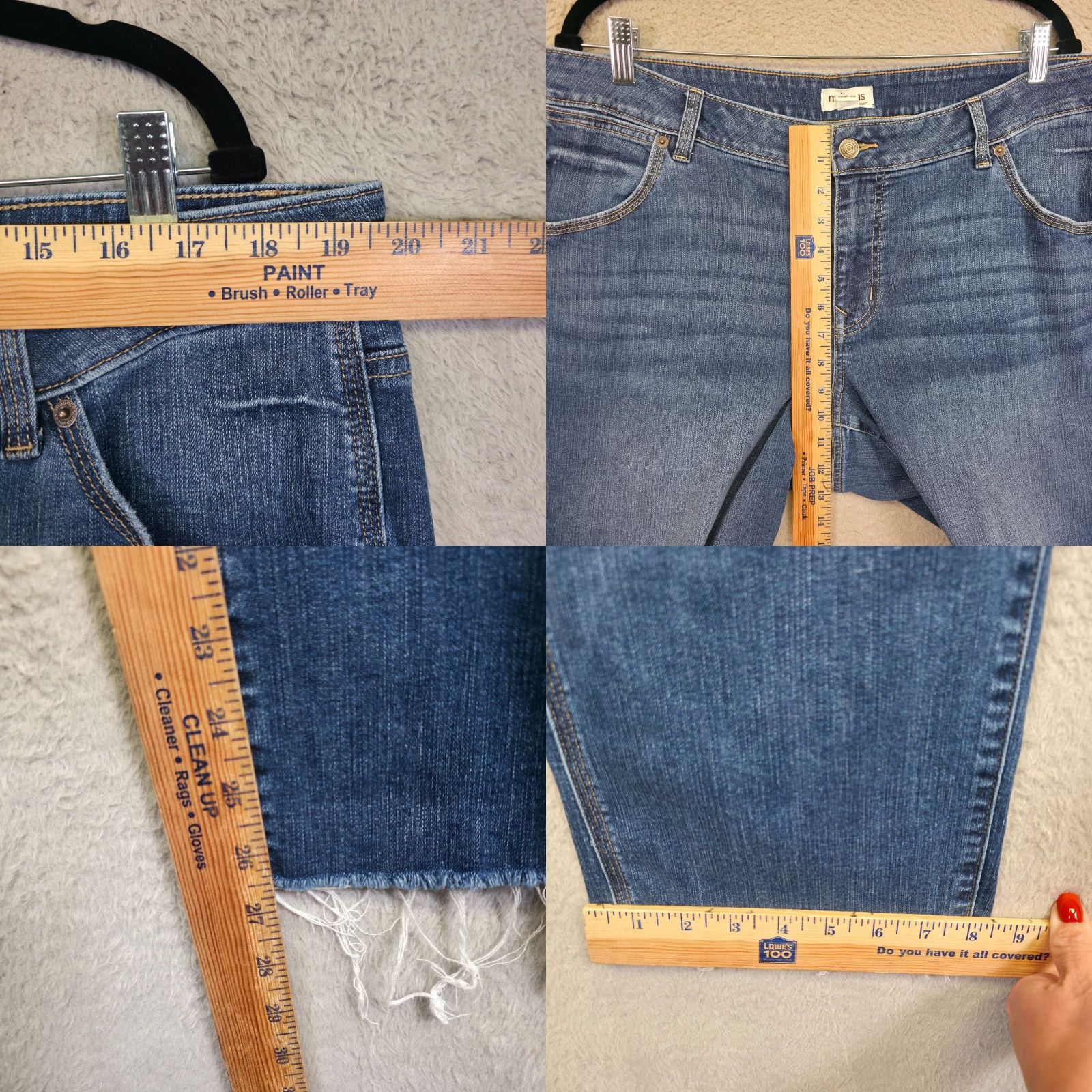 Maurices Jeans Womens 18W Lot of 3 Skinny Straight Cropped Medium Wash Stretch Denim Jeans