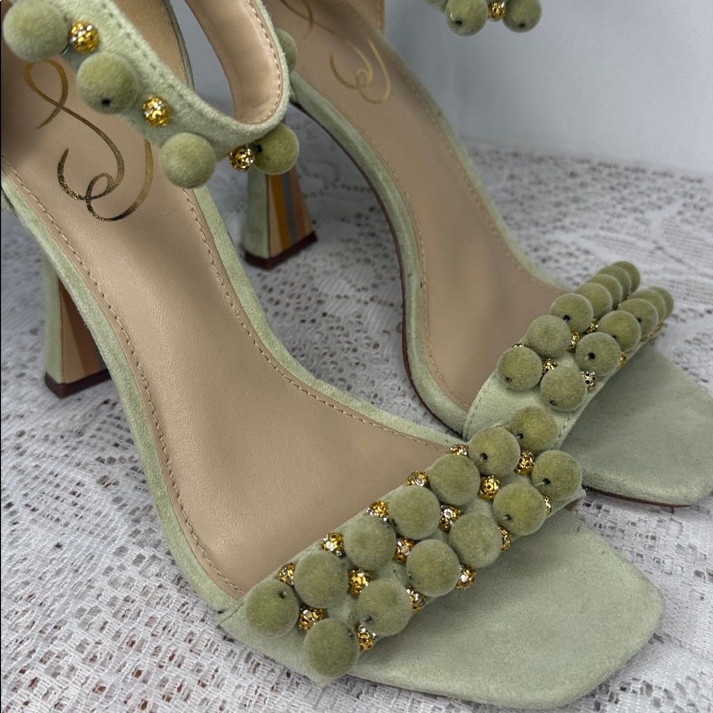 Sam Edelman Sam Edelman Luella leather ankle strap embellished heels 7.5 Size US 7.5 / IT 37.5 - 2 Thumbnail