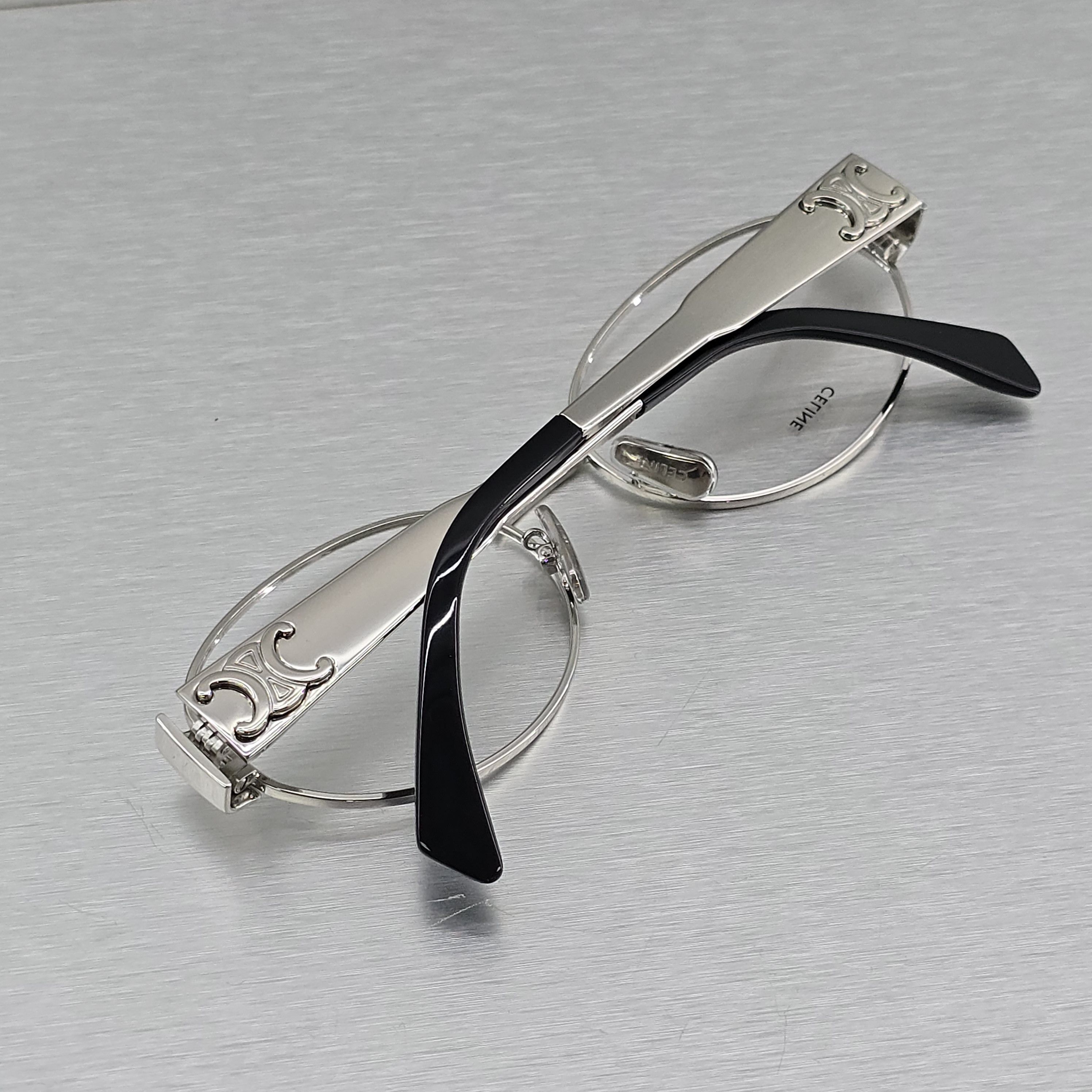 Celine CELINE Metal Triomphe CL50140U 016 Oval Glasses SILVER Size ONE SIZE - 1 Thumbnail