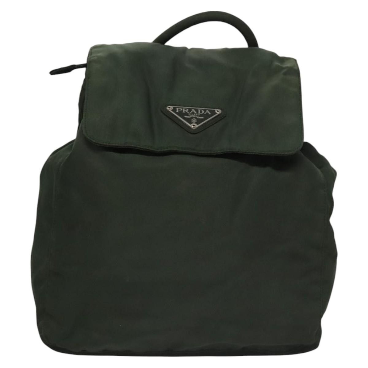 Prada Tessuto Khaki Canvas Backpack Bag (Pre-Owned) Size ONE SIZE - 1 Thumbnail