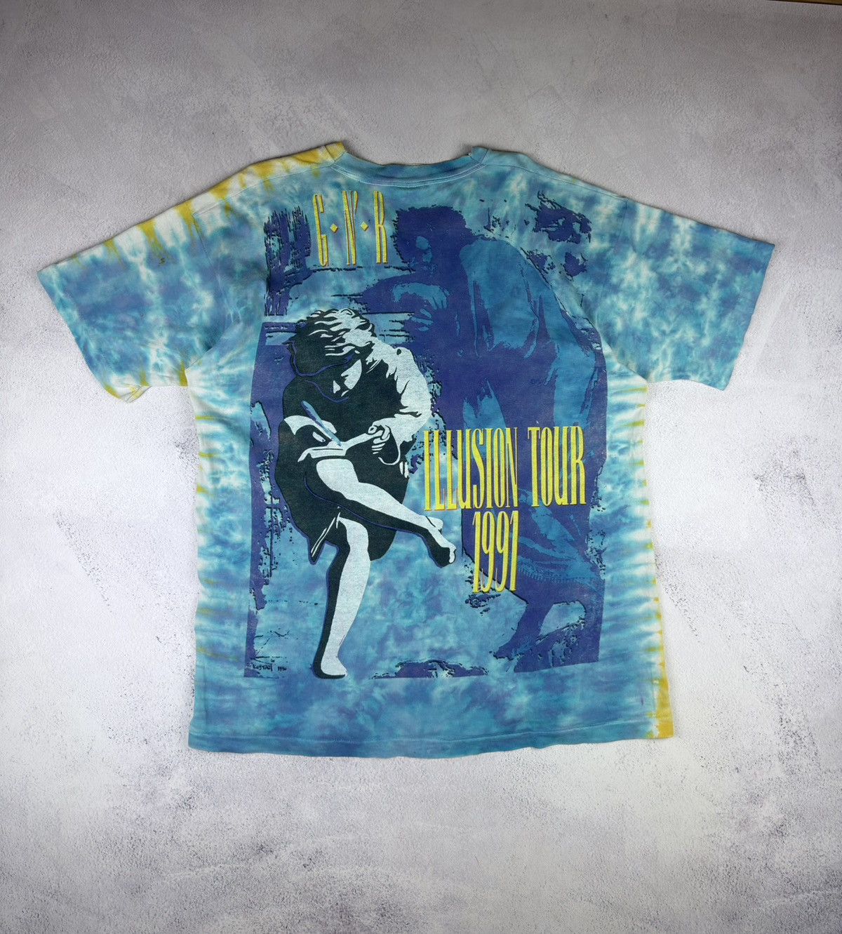 Liquid Blue 1991 Guns N' Roses Use Your Ilusion Tour Liquid Blue Tie Dye Size US XL / EU 56 / 4 - 9 Thumbnail