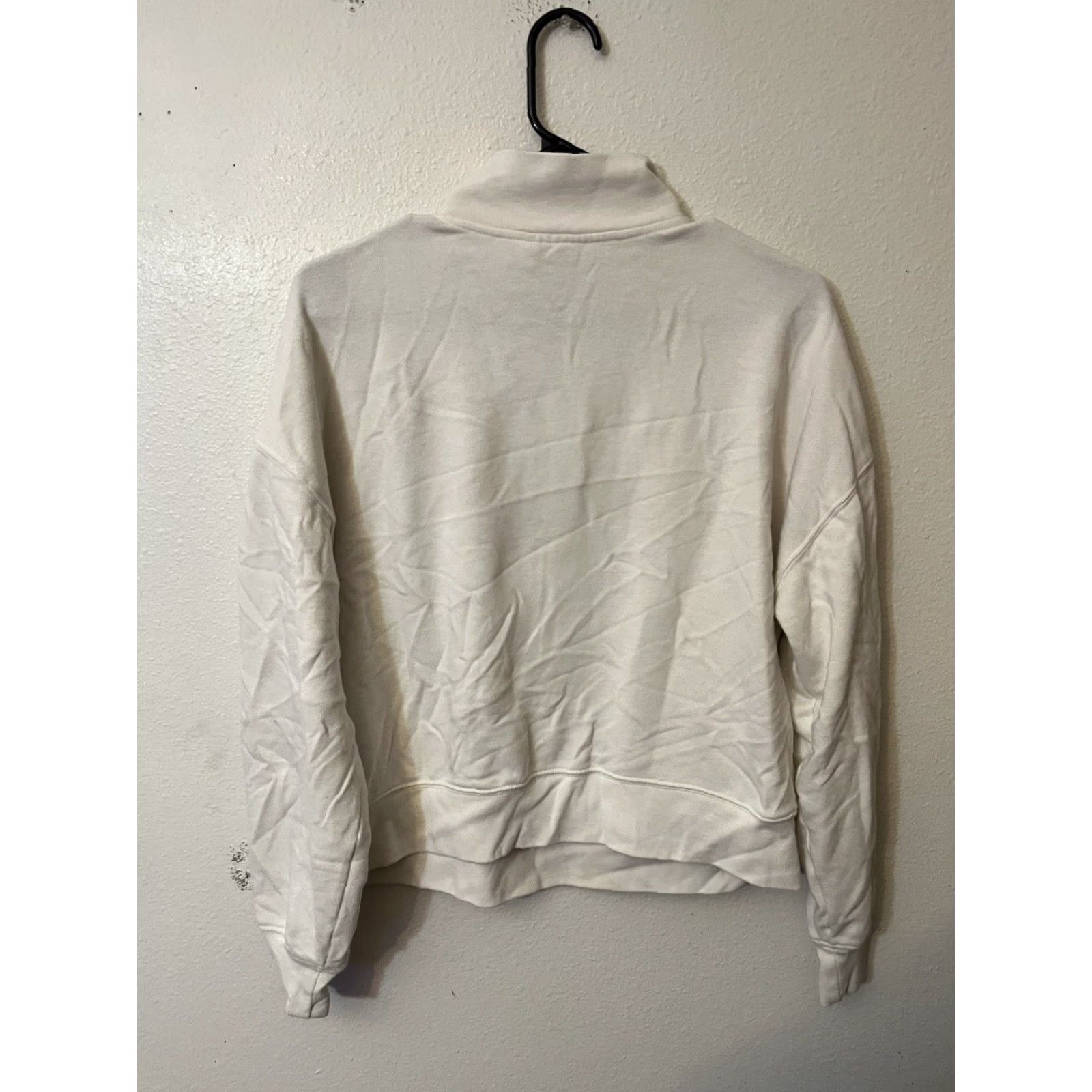 Gap Gap White 1/4 Zip Sweater Small Women Cropped Size S / US 4 / IT 40 - 3 Thumbnail
