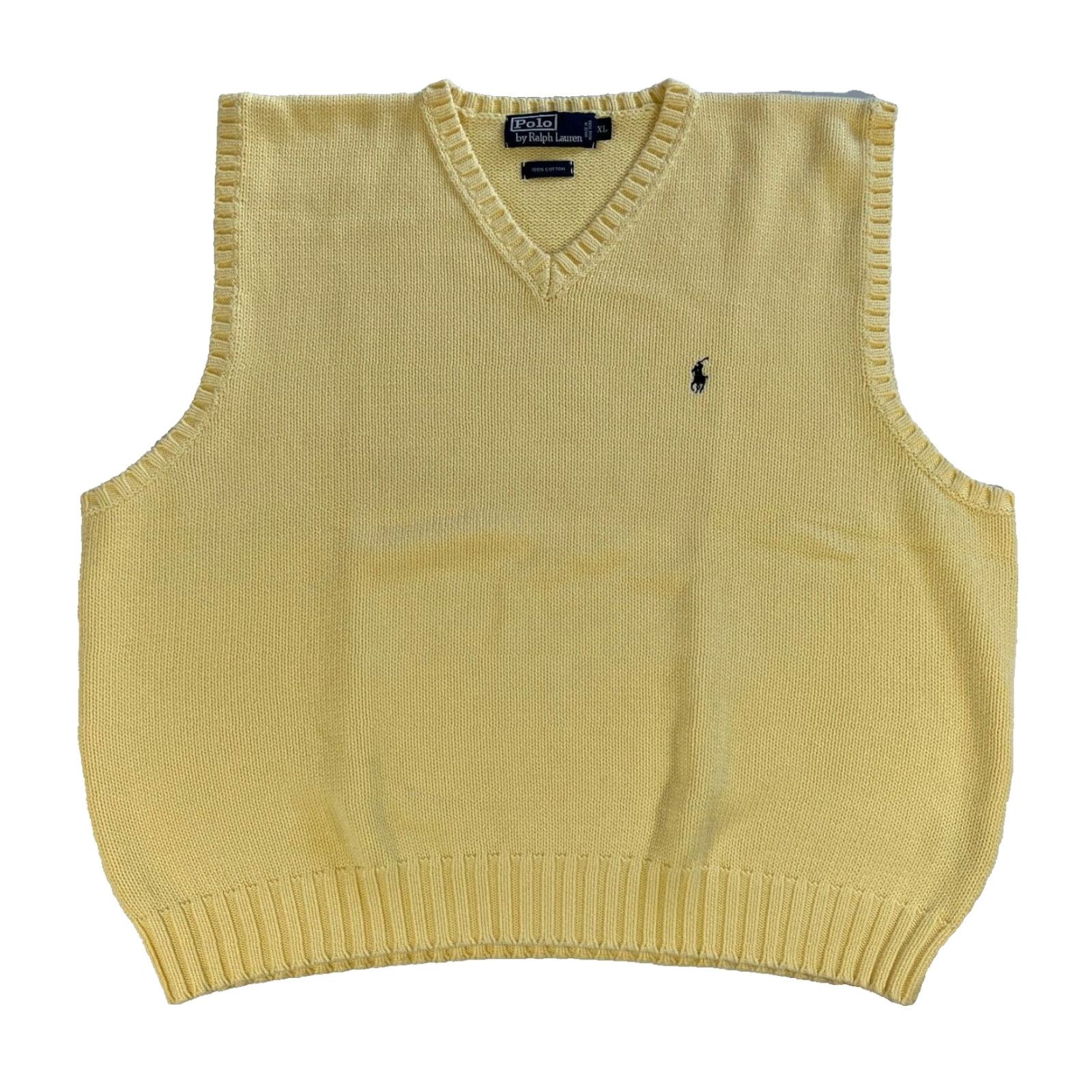 Ralph Lauren VINTAGE Ralph Lauren Polo Shirt Men 90s Knit Sweater Vest XL Yellow MENS Size US XL / EU 56 / 4 - 3 Thumbnail