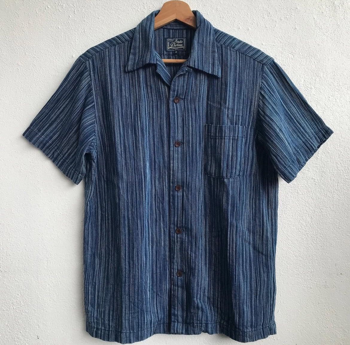 Studio D'Artisan Indigo Shijira Kasuri Shirt Size US M / EU 48-50 / 2 - 1 Thumbnail