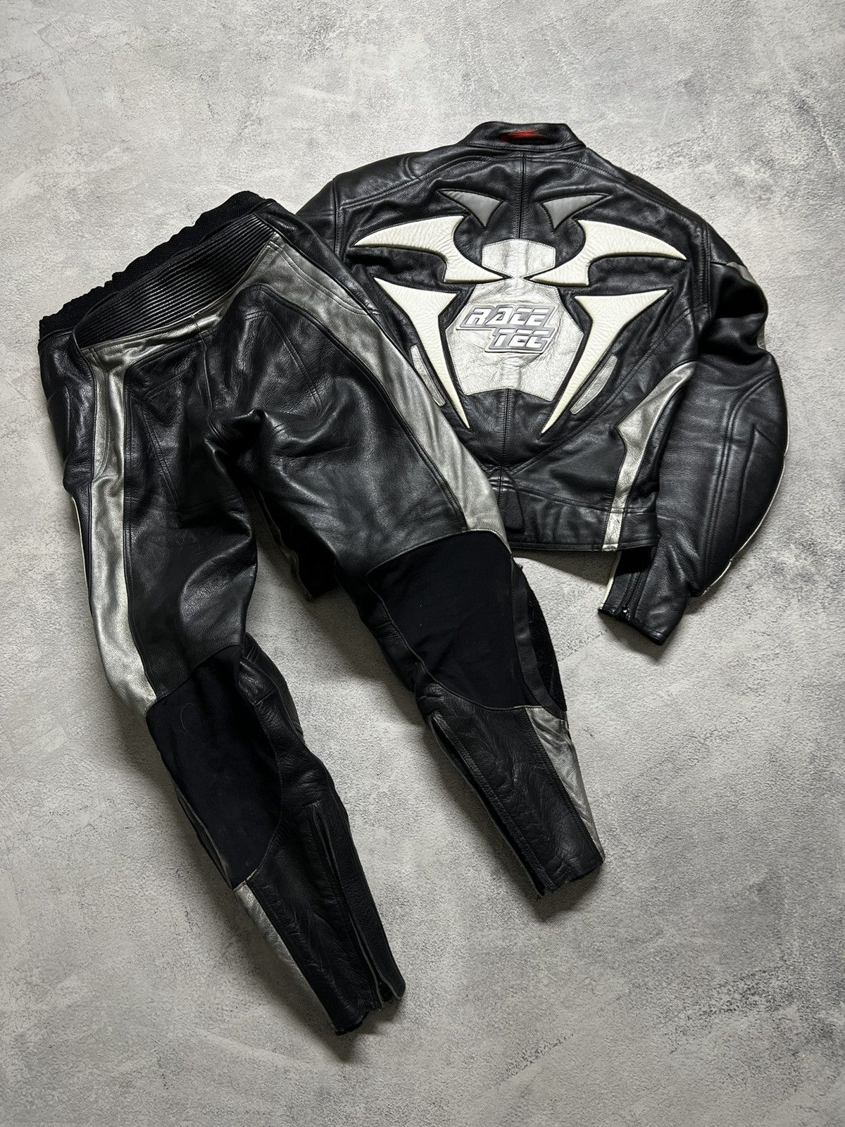 Vintage RaceTec Moto Racing Leather Suit Jacket+Pants 90’s