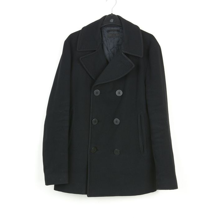 double-breasted anchor buttons coat