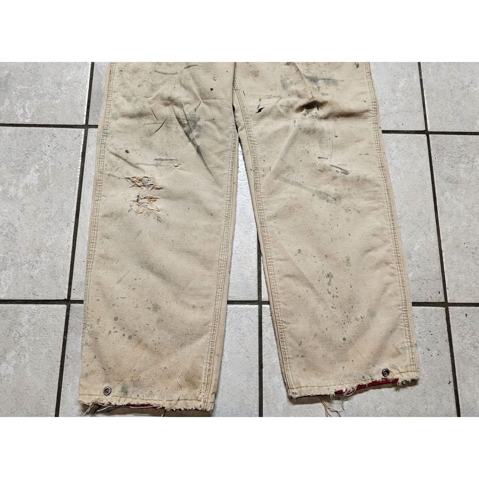 Carhartt VINTAGE Carhartt DUCK WORK PANTS 34 Regular Brown Lined Men XS? Size US 34 / EU 50 - 3 Thumbnail