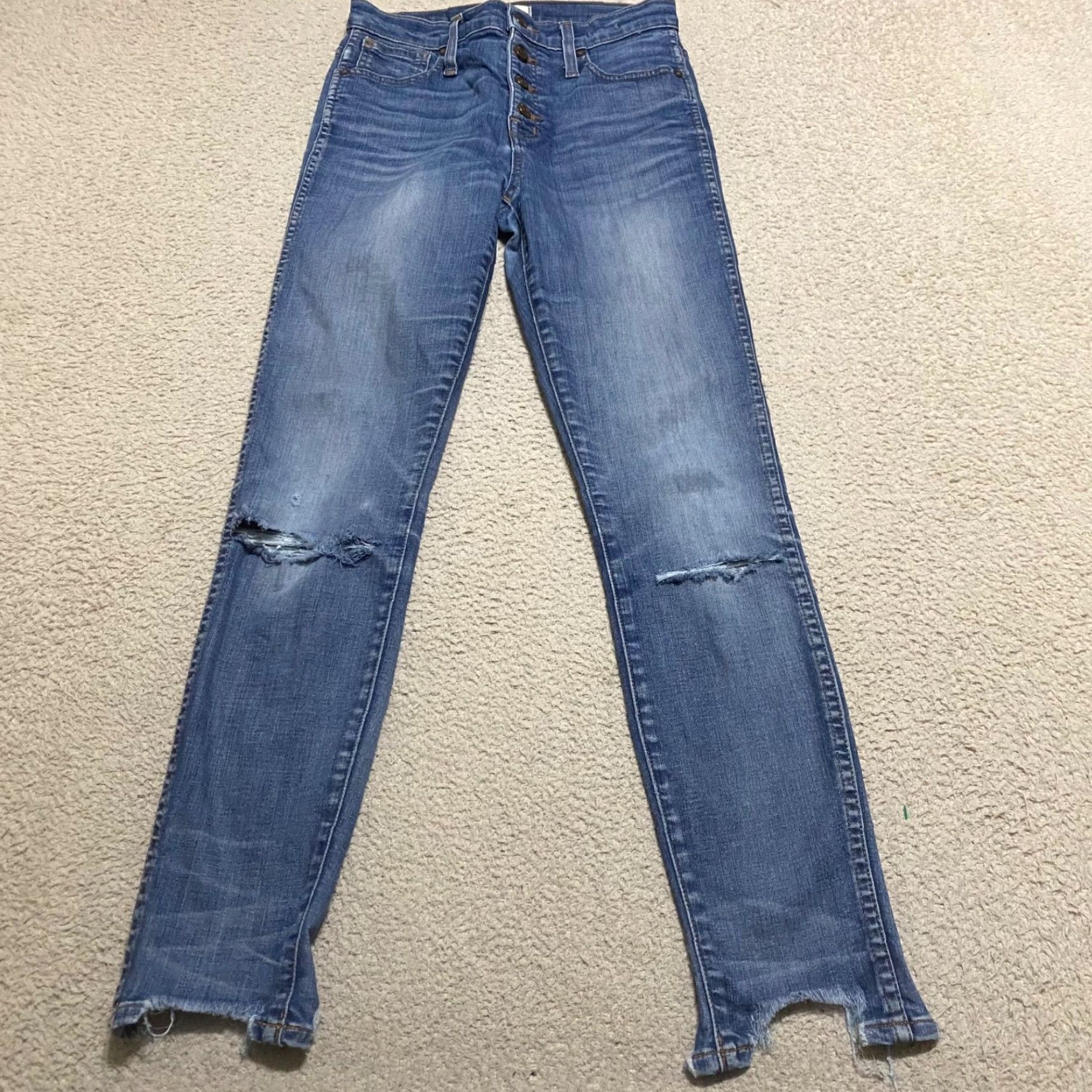 Madewell Madewell Jeans Womens sz 26 Blue Denim High Rise Skinny Distressed Medium Wash Size 26" / US 2 / IT 38 - 2 Thumbnail