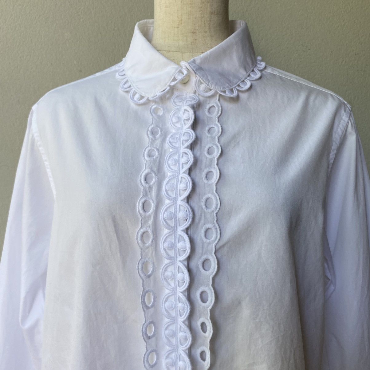 Tsumori Chisato Tsumori Chisato White Ruffle Collar Blouse Size XS / US 0-2 / IT 36-38 - 17 Thumbnail
