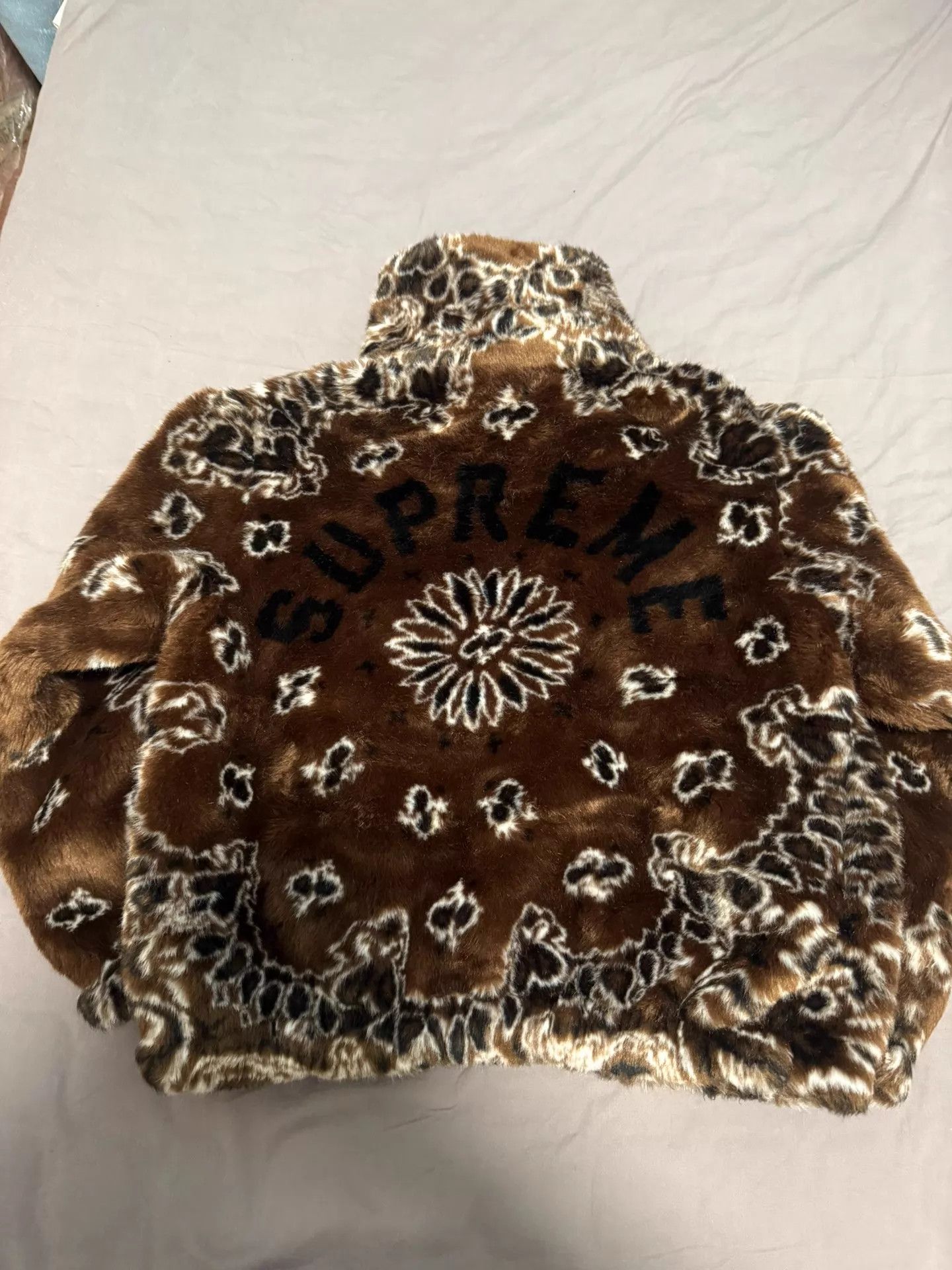 Supreme Supreme Faux Fur Paisley Brown S Jacket Size US S / EU 44-46 / 1 - 2 Thumbnail