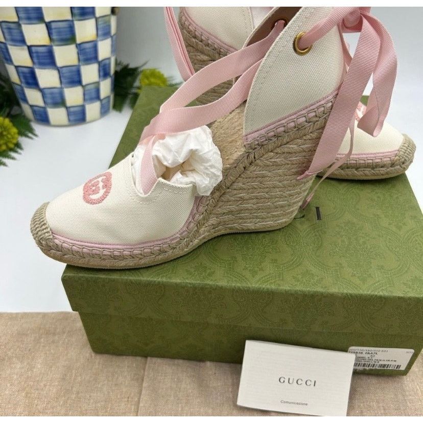 Gucci Women’s Gucci canvas GG wedge espadrilles size 40 Size US 10 / IT 40 - 6 Thumbnail