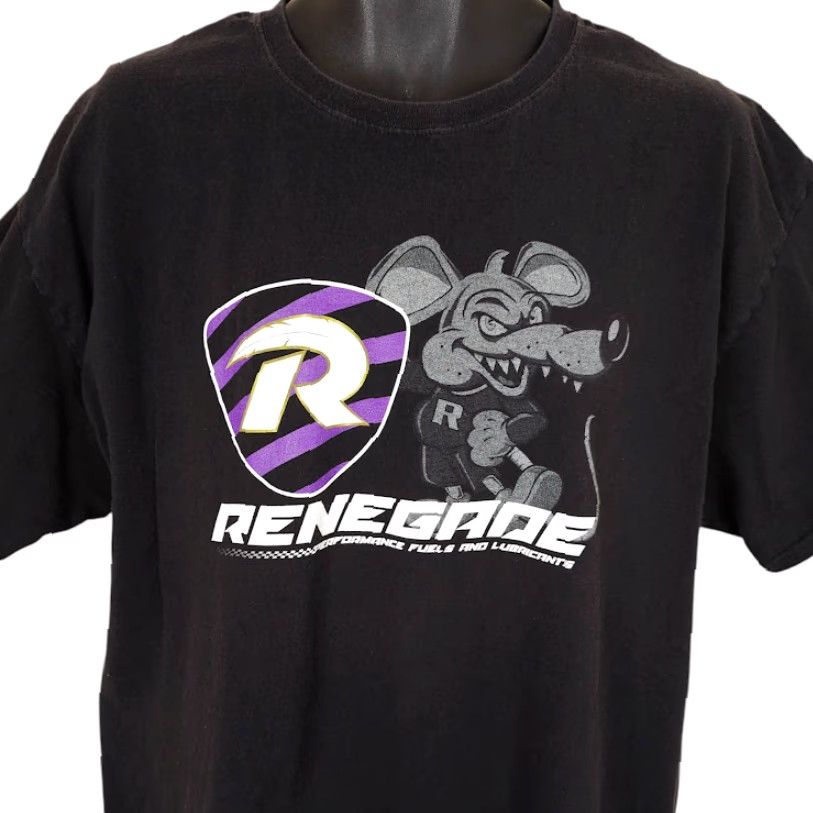 Hanes VINTAGE Renegade Racing T Shirt Mens XL Black Hanes Crew Neck Short Sleeve Cotton Graphic Print Racing Theme Mens XL Black Hanes Shirt Size US XL / EU 56 / 4 - 2 Thumbnail