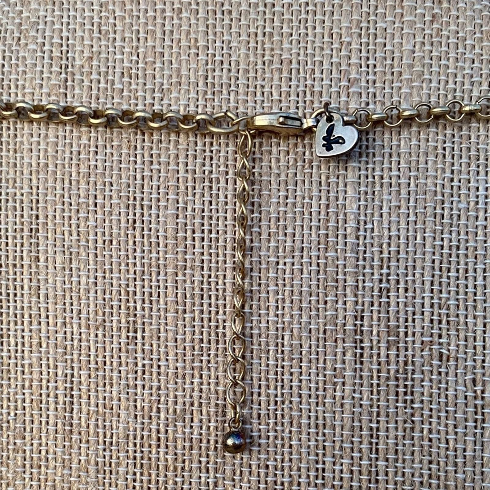 American Eagle Outfitters VTG Faceted Acrylic Lucite Gemstone & MOP Gold Tone Necklace Size ONE SIZE - 4 Thumbnail