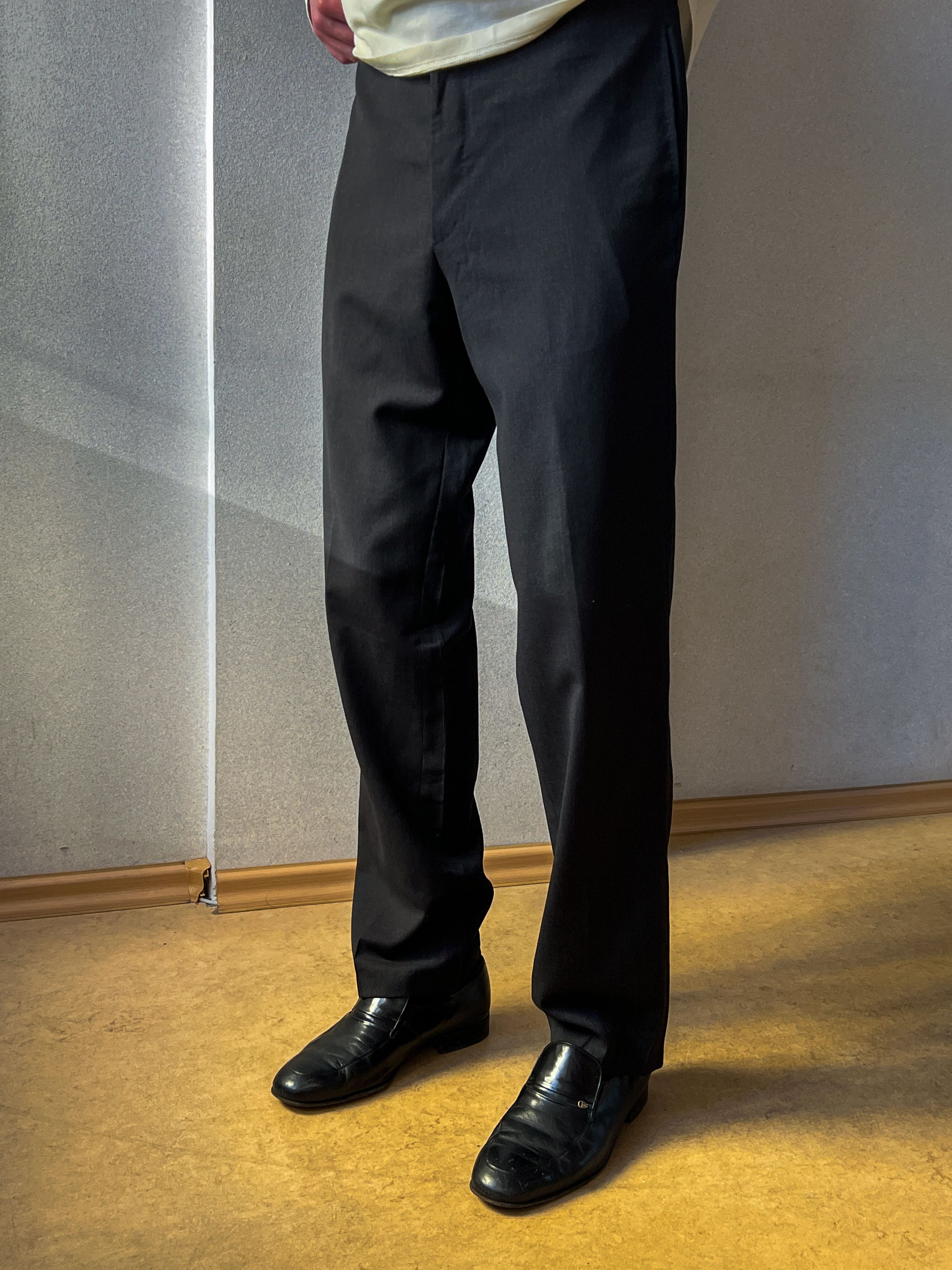 image of Hermes Pants Wool Suit Tousers Made In Italy Vintage 90's in Dark Gray, Men's (Size 34)
