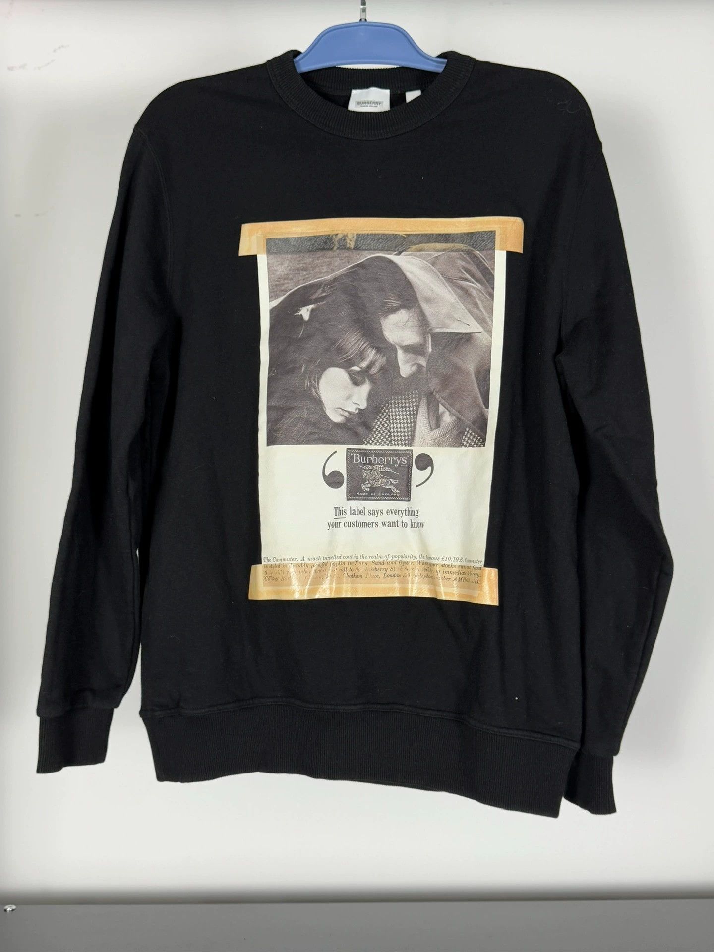 Burberry Burberry Black Sweatshirt Vintage Print M Size US M / EU 48-50 / 2 - 1 Thumbnail