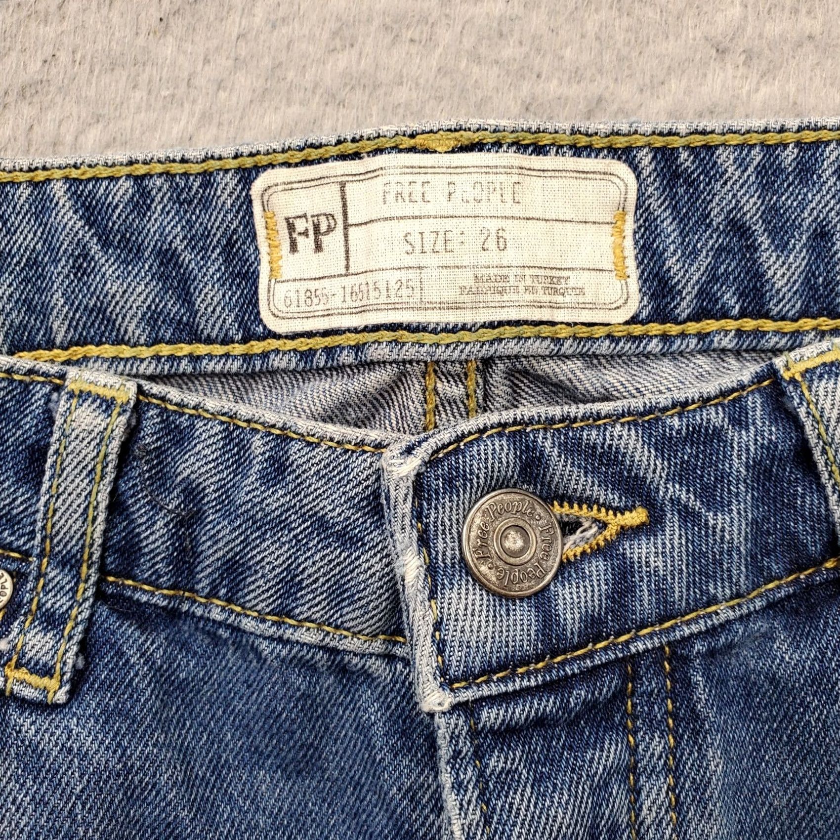 Free People Free People Jeans Womens 26 Blue Denim Distressed Straight Button Fly Frayed Hem Size 26" / US 2 / IT 38 - 7 Thumbnail