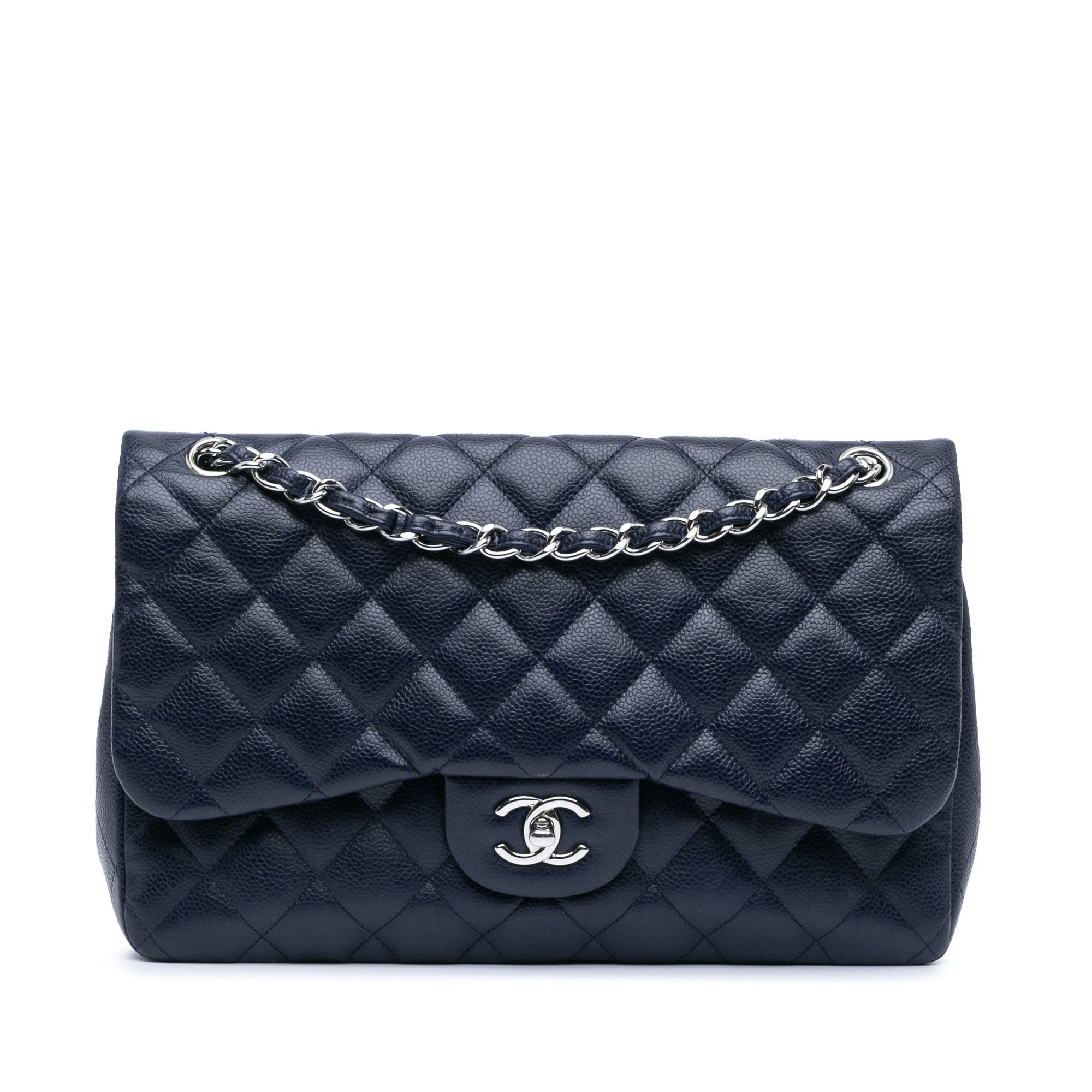 Chanel Chanel Jumbo Classic Caviar Double Flap Blue Size ONE SIZE - 1 Thumbnail