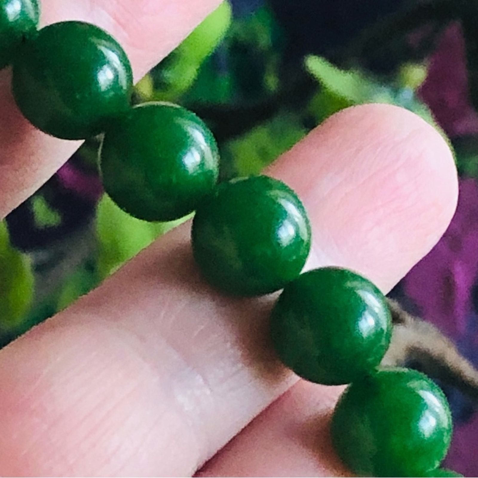 Handmade Genuine nephrite jade 10mm round bead necklace Size ONE SIZE - 9 Thumbnail