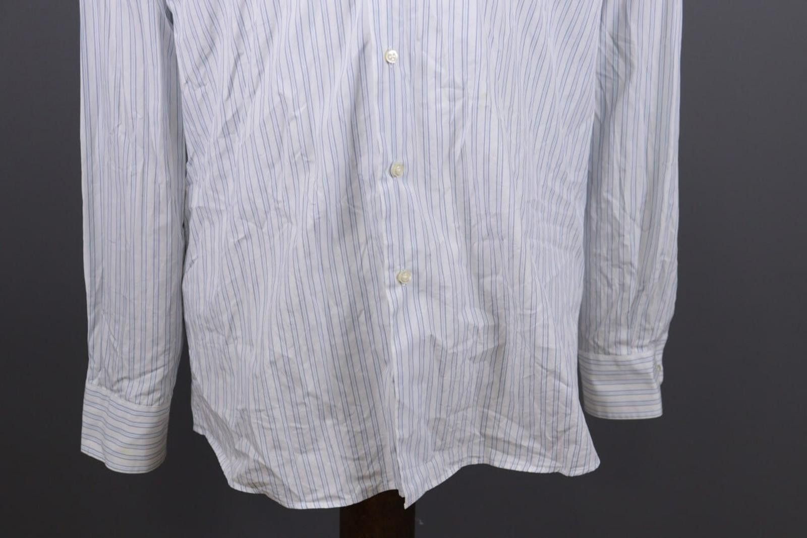 Designer Best Company White Pinstripe Button Down Shirt Size L Size US L / EU 52-54 / 3 - 5 Thumbnail