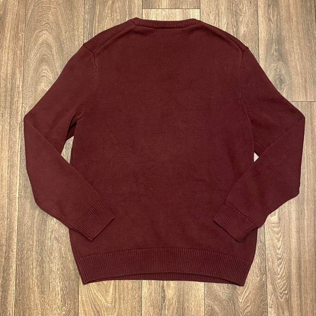 Chaps Chaps burgundy v-neck knit sweater size M Size US M / EU 48-50 / 2 - 2 Thumbnail