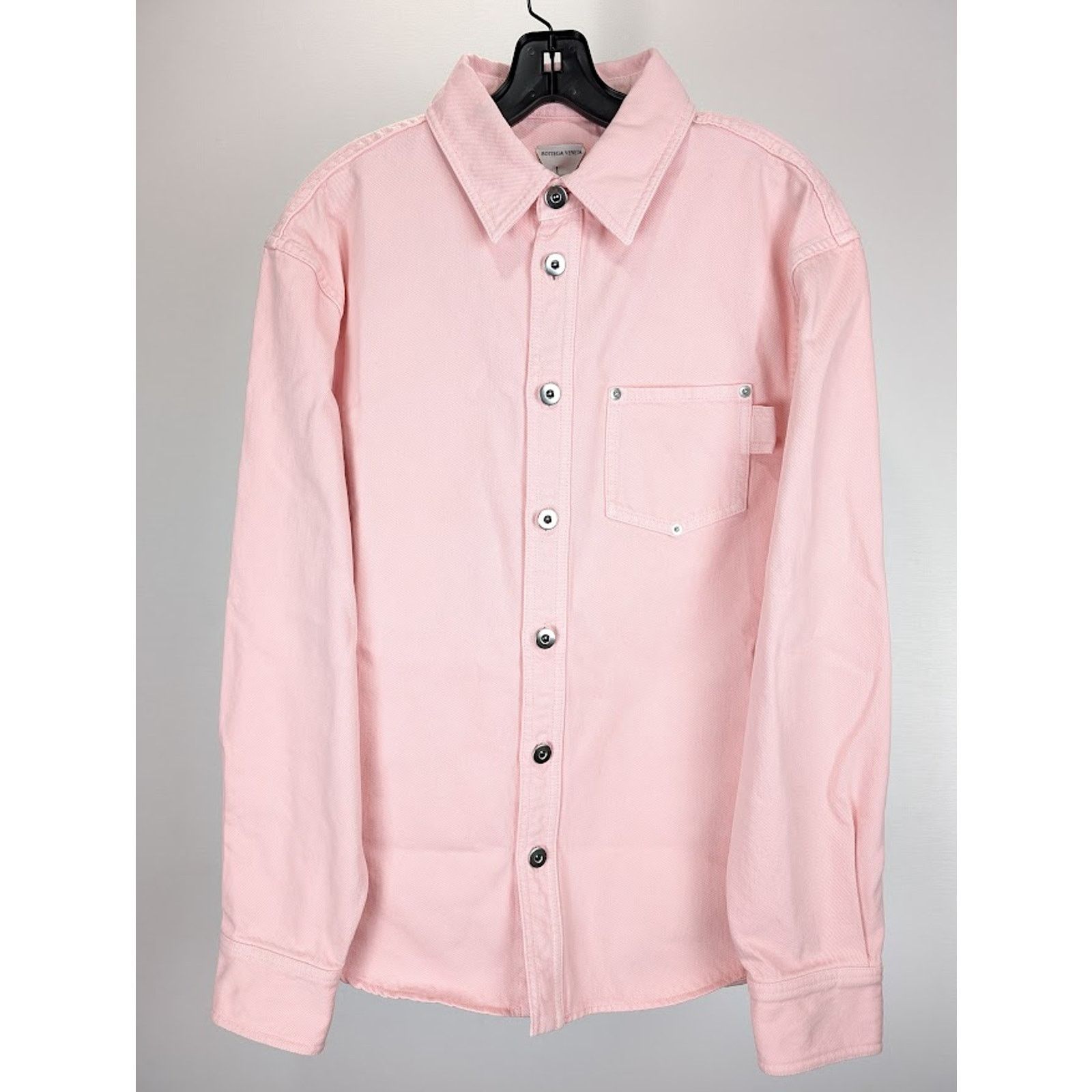 Bottega Veneta o1rshd1 Washed Colorured Denim Shirt in Camelia Size US S / EU 44-46 / 1 - 1 Thumbnail