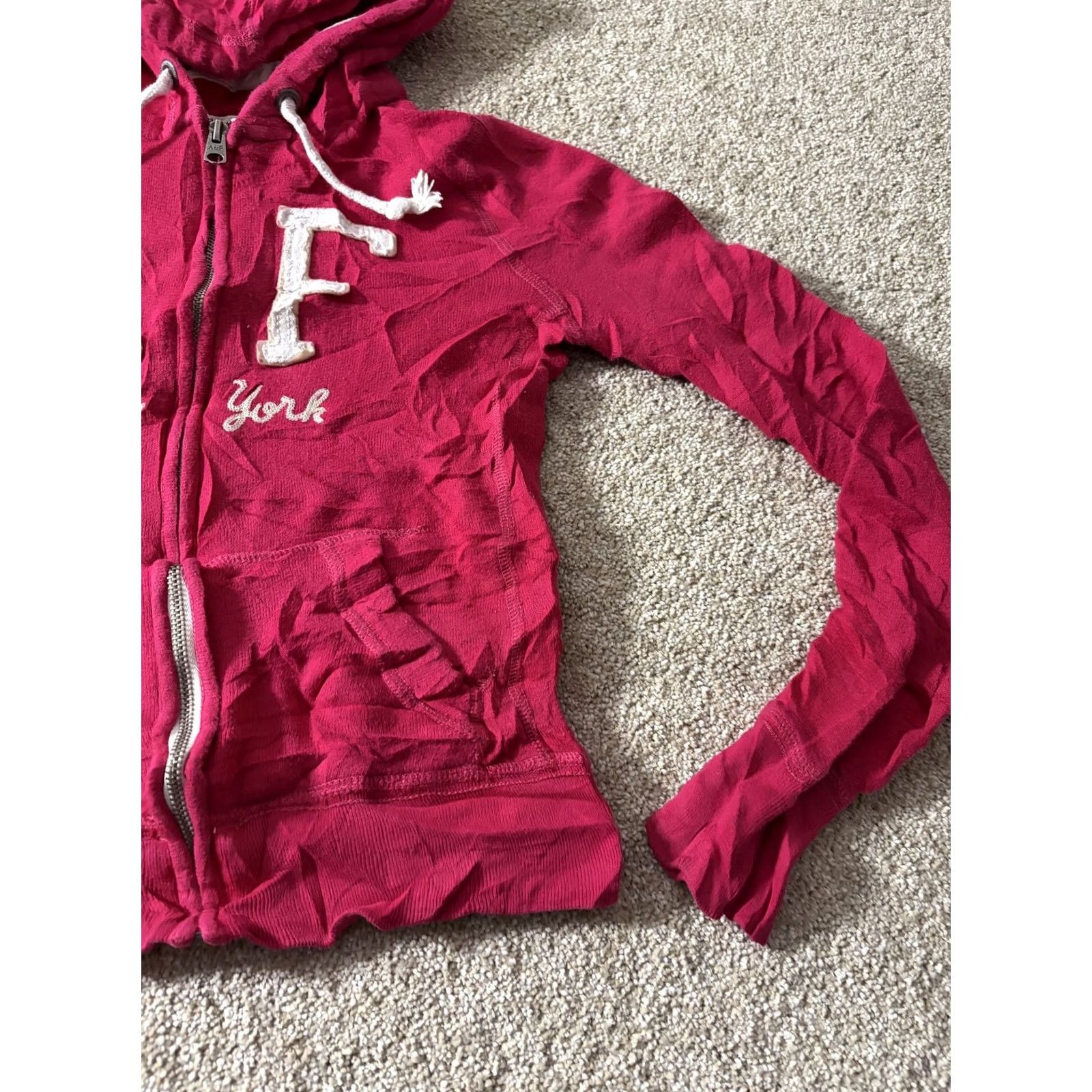 Abercrombie & Fitch Abercrombie & Fitch Hoodie Womens XS Pink Full Zip New York A&F Logo Sweatshirt Size XS / US 0-2 / IT 36-38 - 3 Thumbnail