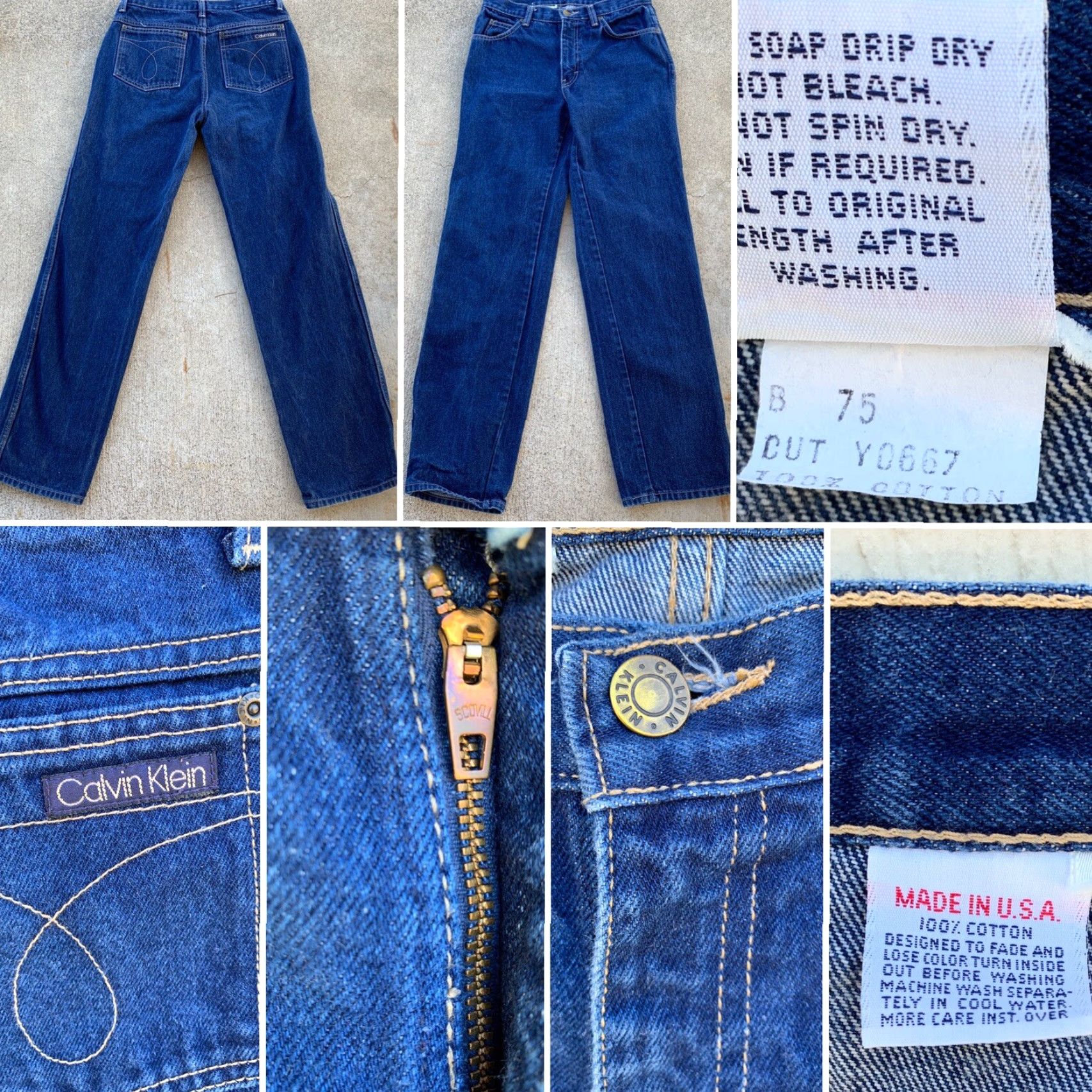 Calvin Klein VINTAGE Calvin Klein Jeans Made In USA 28 Inch Waist Denim Blue 28 in. Inseam 30.75 in. 100% Cotton Mens Womens Boys Girls Size 28" / US 6 / IT 42 - 7 Thumbnail