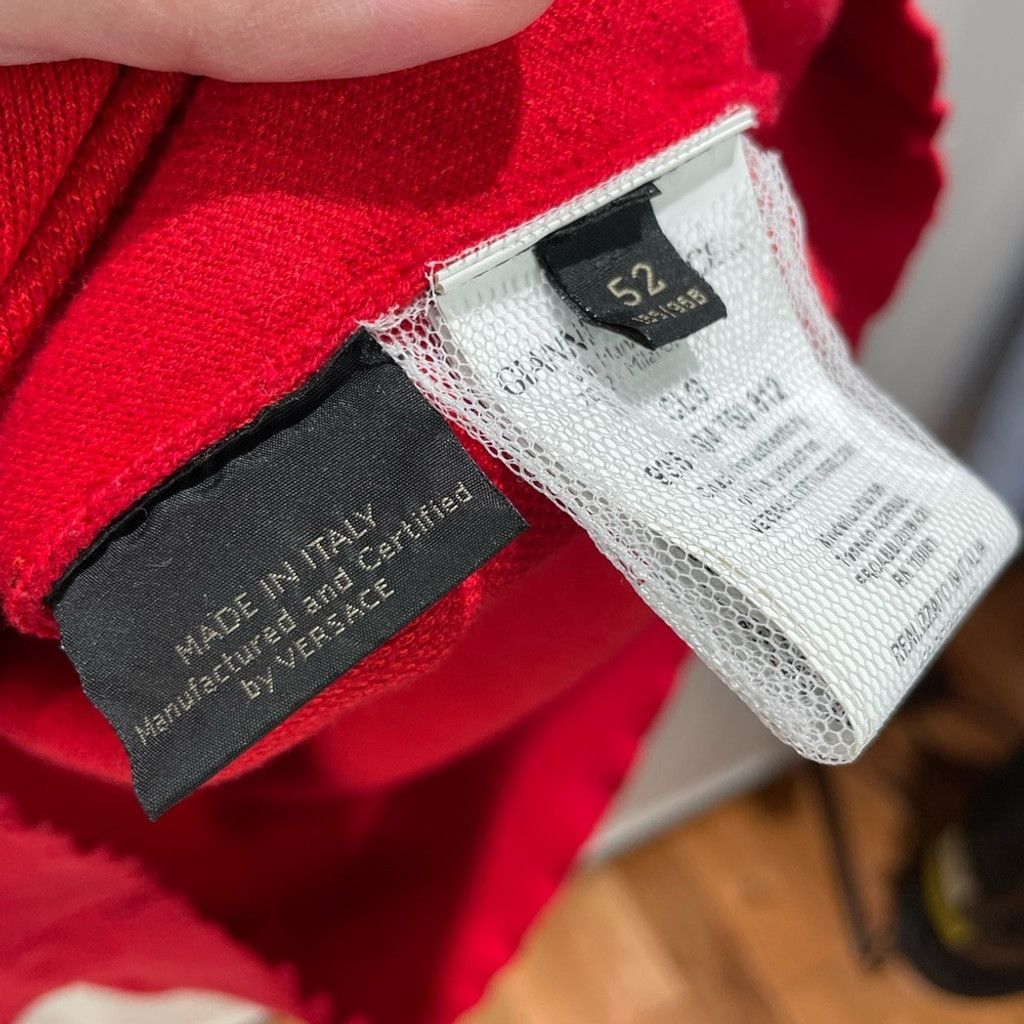 Versace VERSACE Medusa Stretch Terry Crewneck Hot Red Size IT 52/ L Size US L / EU 52-54 / 3 - 8 Thumbnail