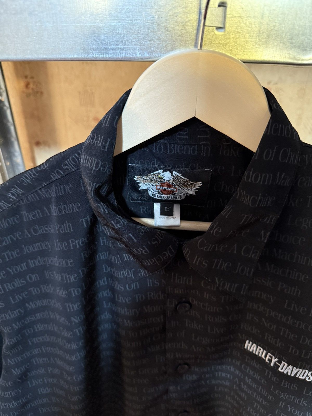 Band Tees × Harley Davidson × Vintage Vintage Harley Davidson Button Short Sleeve Shirt 2000’s Size US XL / EU 56 / 4 - 5 Thumbnail