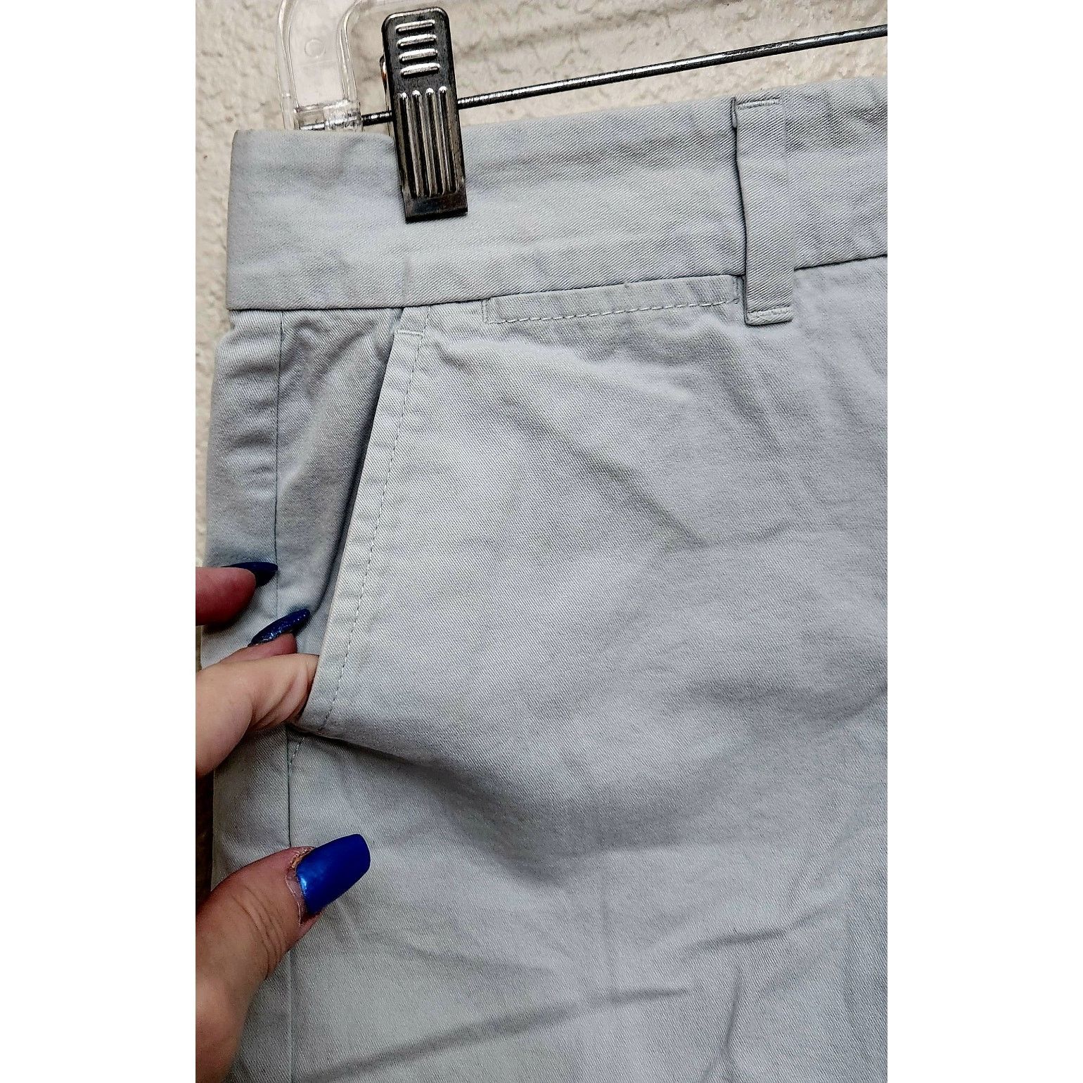 Loft Ann Taylor LOFT Blue Green Flat Front Chino Shorts 2 Size 32" / US 10 / IT 46 - 2 Thumbnail