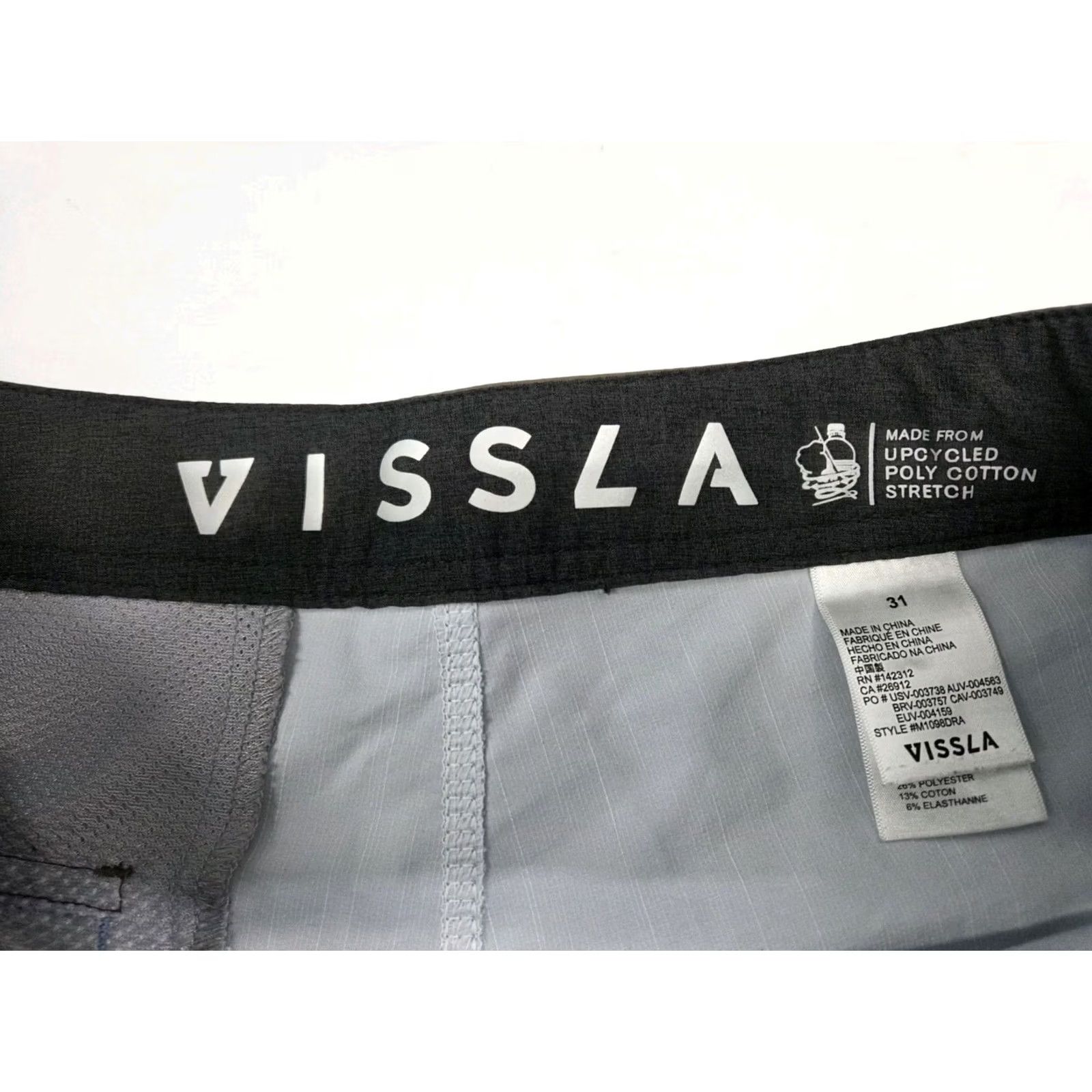 Vissla Vissla Boardshorts Men's Upcycled Poly Cotton Stretch Striped 31/9" #8745 Multicolor, Regular, Beach, Summer, Casual, Surf, Reac—Mens Size US 31 - 3 Thumbnail