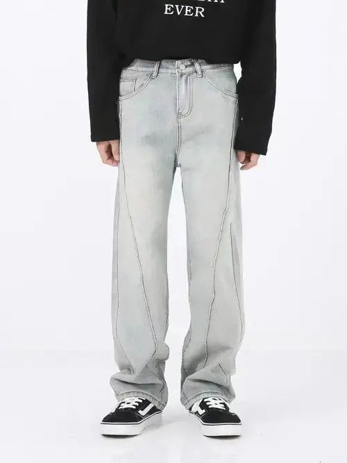 Jean Loose-fit straight-leg paneled striped jeans Size US 34 / EU 50 - 3 Thumbnail